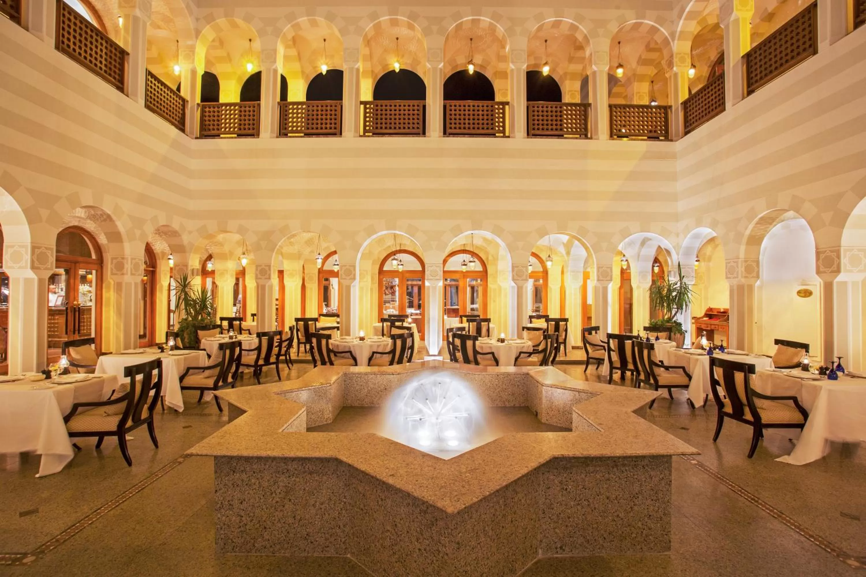 Dining area in The Oberoi Beach Resort, Sahl Hasheesh