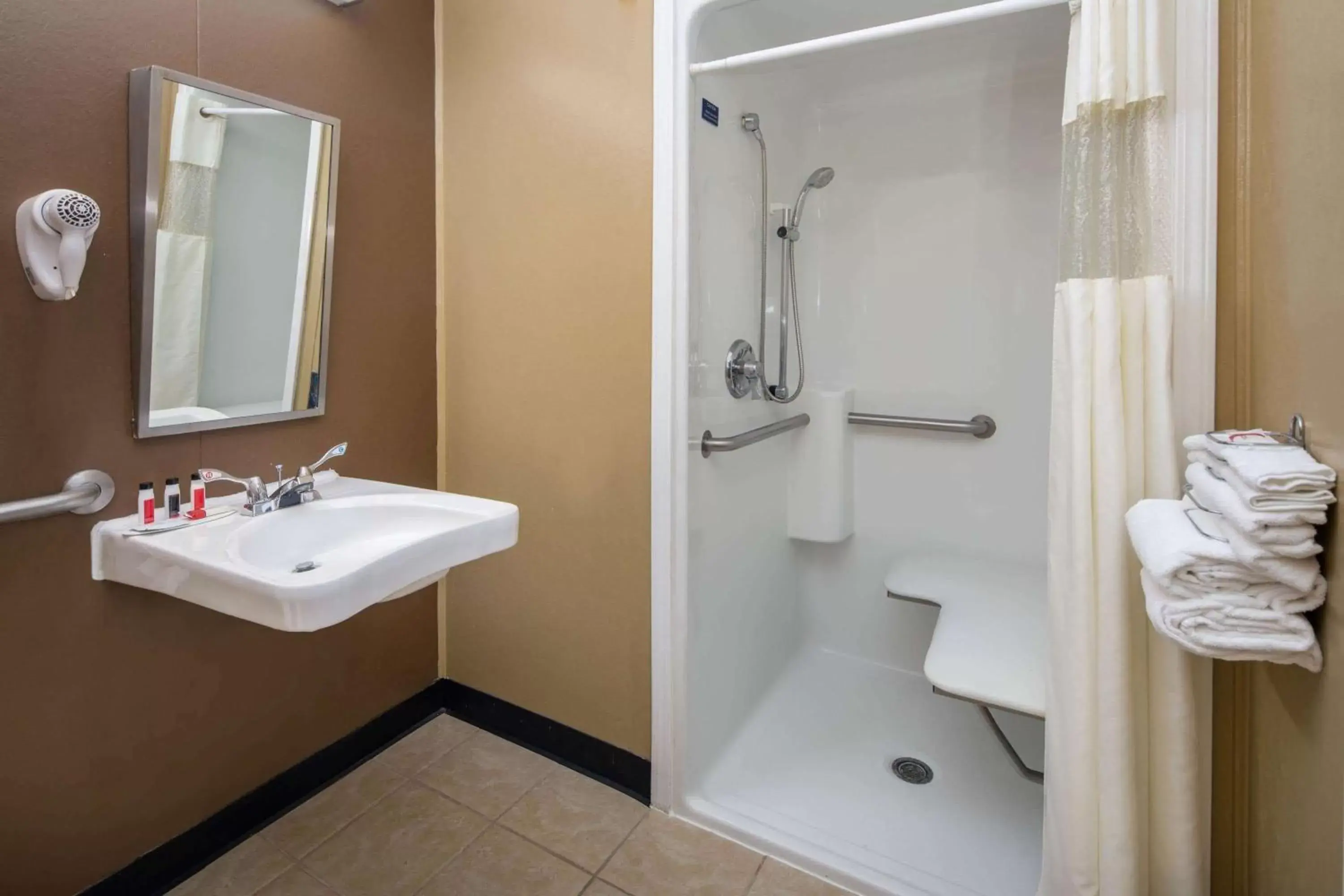 Shower, Bathroom in Microtel Inn & Suites by Wyndham Columbia Fort Jackson N