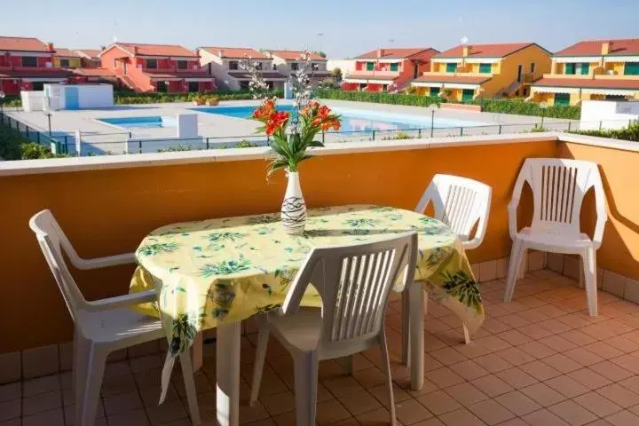 Balcony/Terrace in Villaggio dei Fiori Apart- Hotel 3 Stars - Family Resort