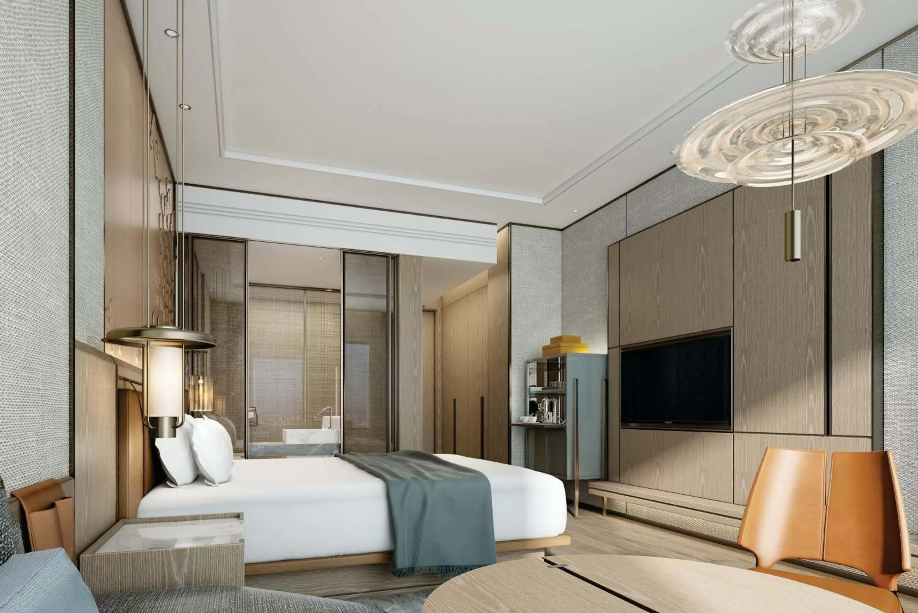Bed, TV/Entertainment Center in Surat Marriott Hotel