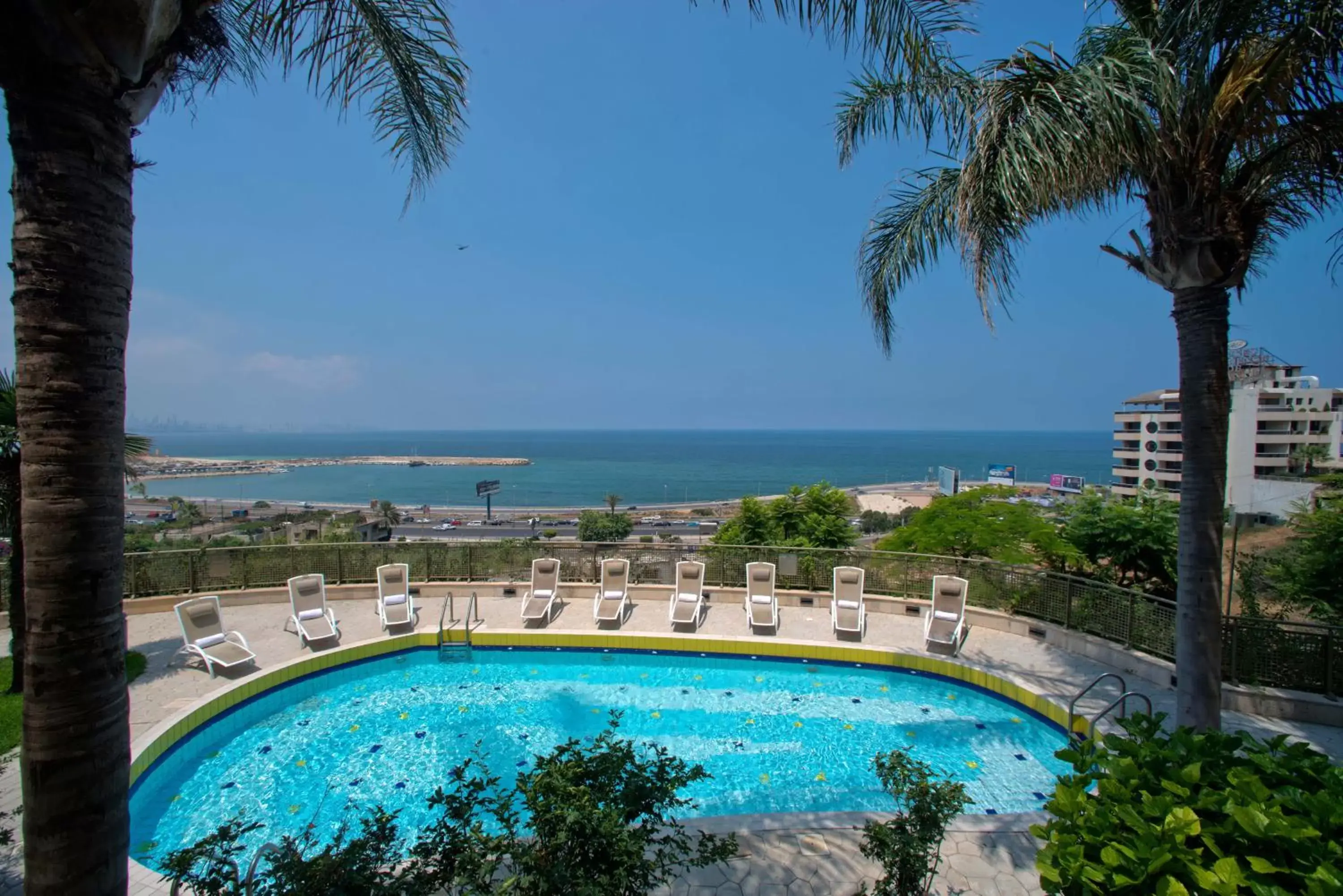 Pool View in Le Royal Beirut