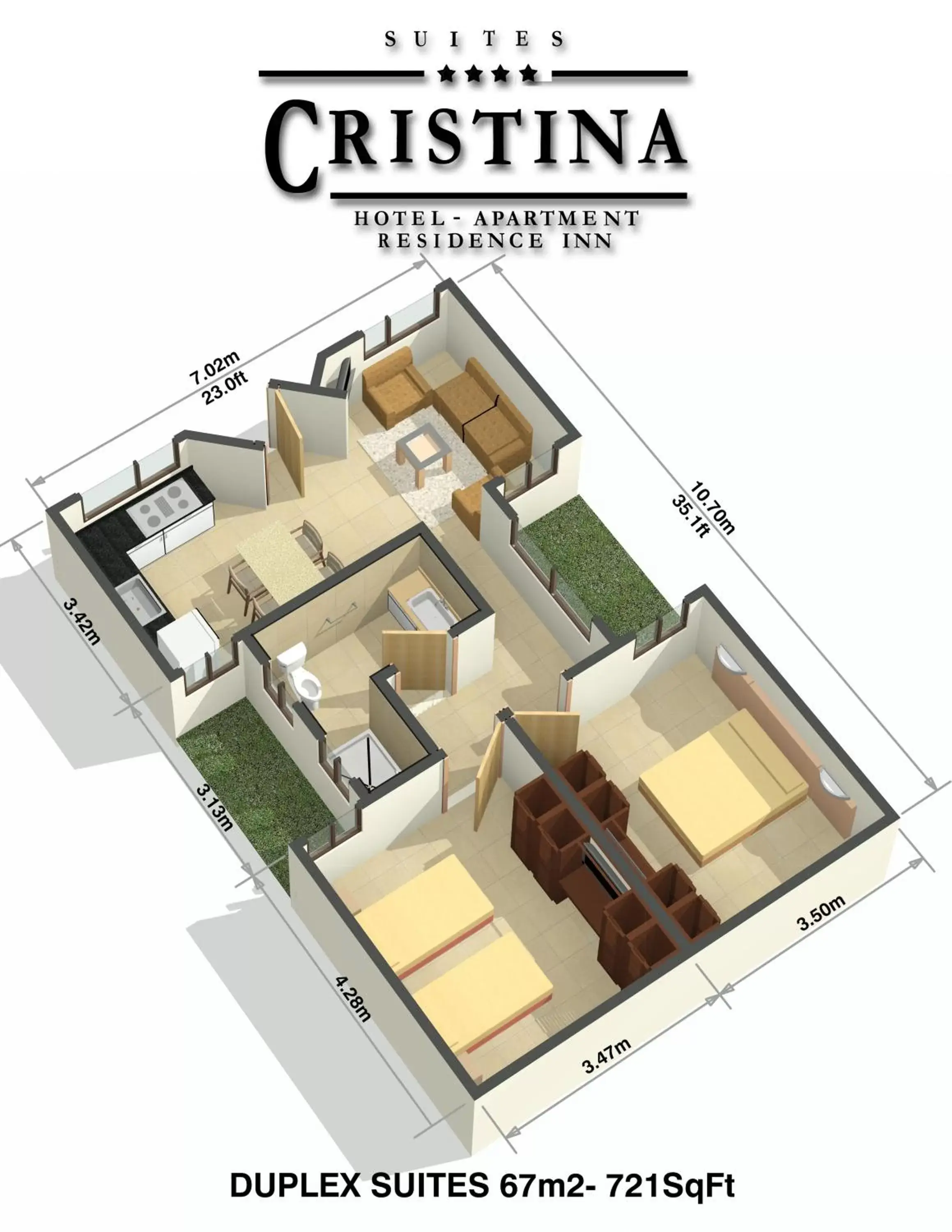 Photo of the whole room, Floor Plan in Hotel Residence Inn Suites Cristina