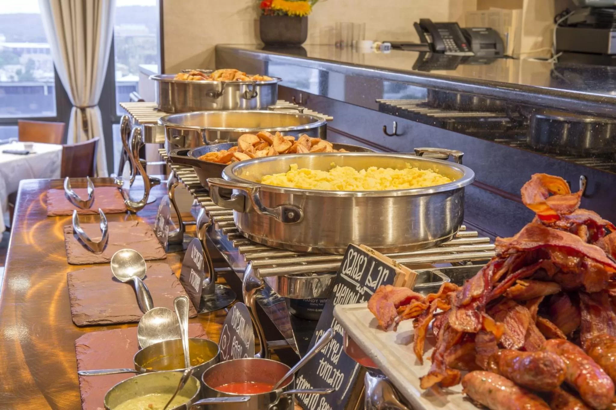 Buffet breakfast in Omni New Haven Hotel at Yale