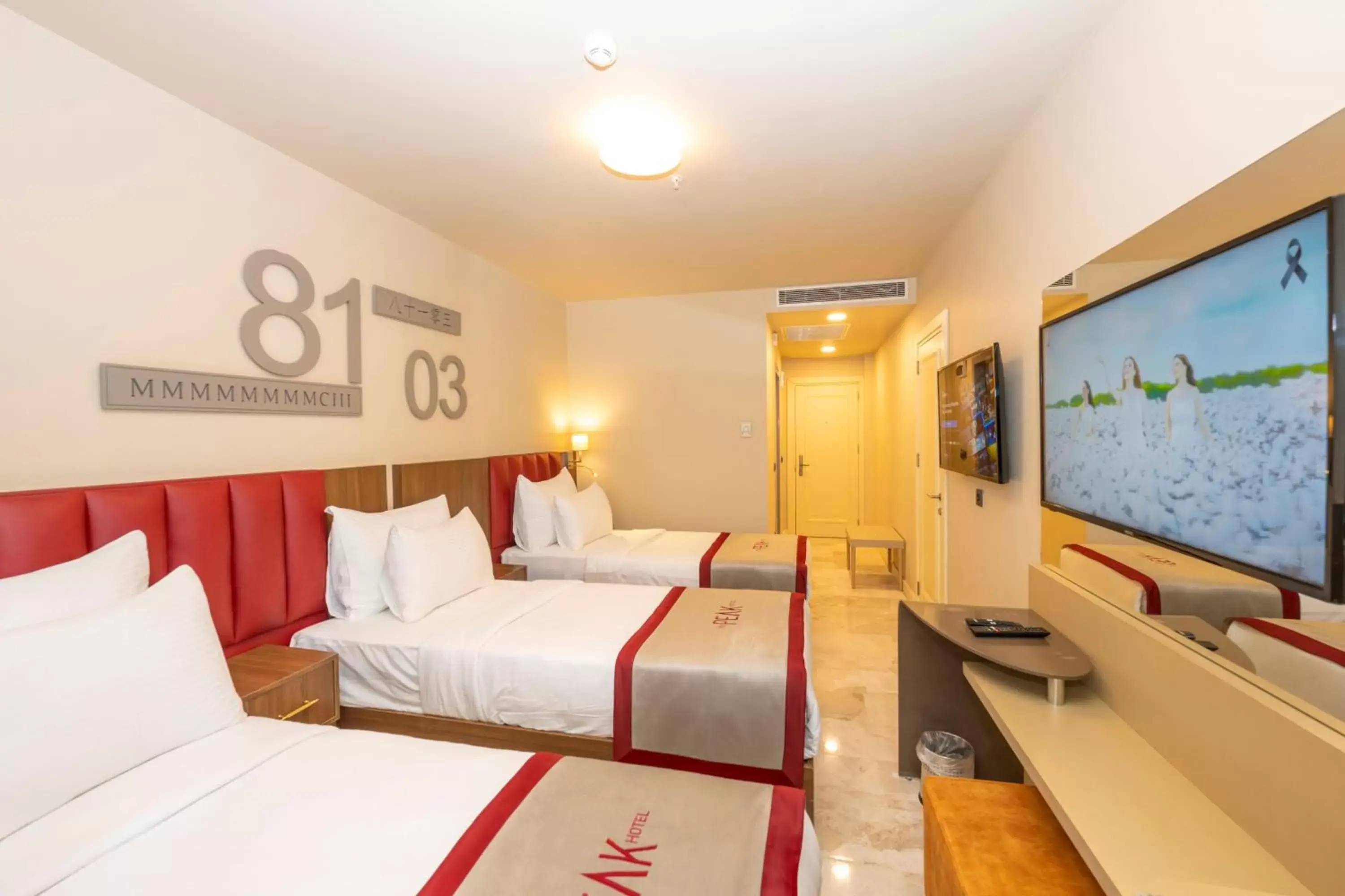 Communal lounge/ TV room, Bed in Ramada By Wyndham Istanbul Pera Taksim Communal lounge/ TV room, Bed in Ramada By Wyndham Istanbul Pera Taksim
