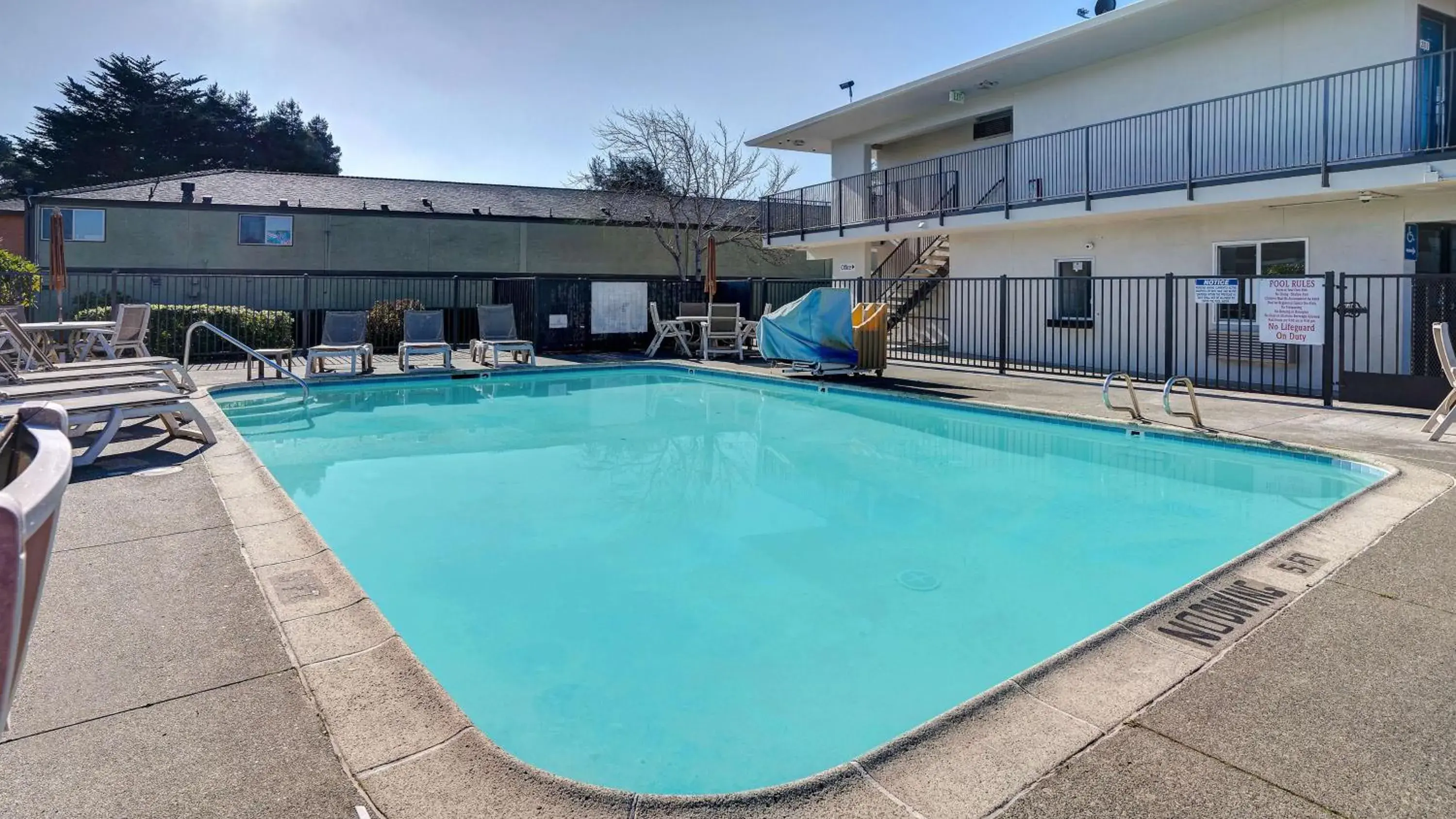 Pool view, Swimming Pool in Motel 6-Arcata, CA Cal Poly Humboldt