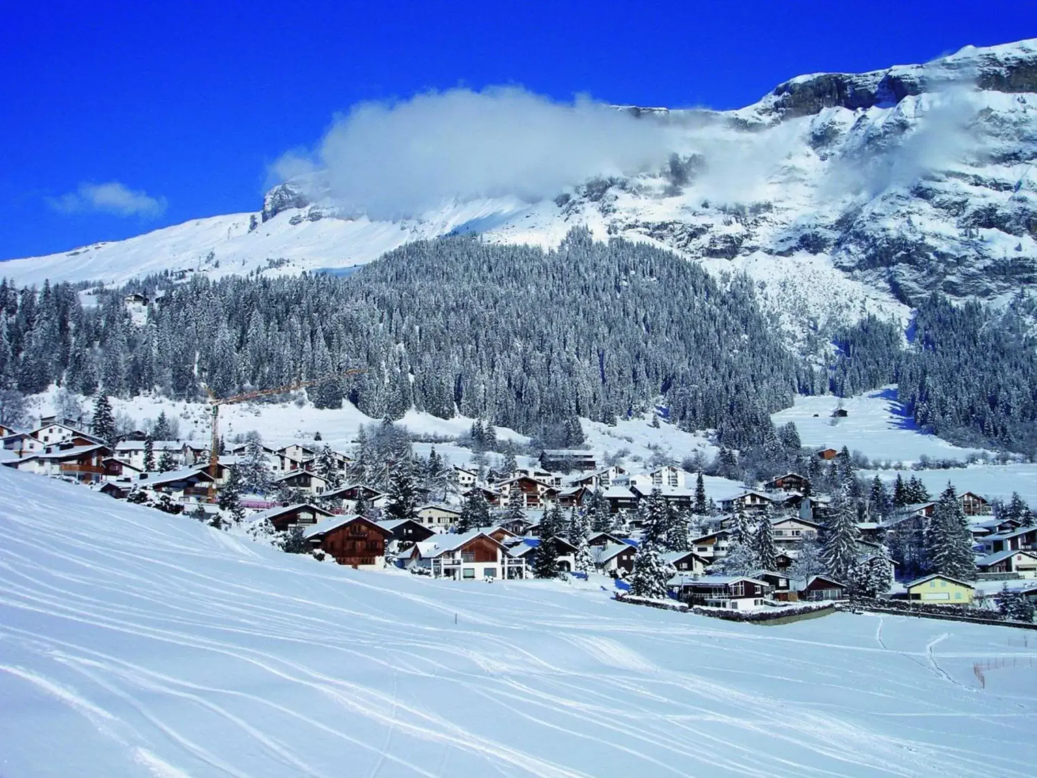 Bird's eye view, Winter in Hotel des Alpes