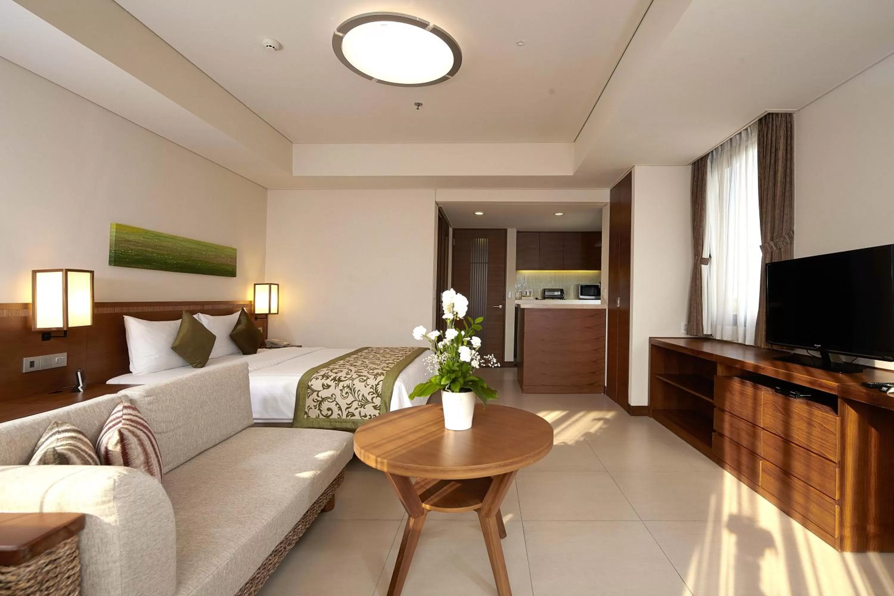 Decorative detail, Bed in Axia South Cikarang Service Apartment