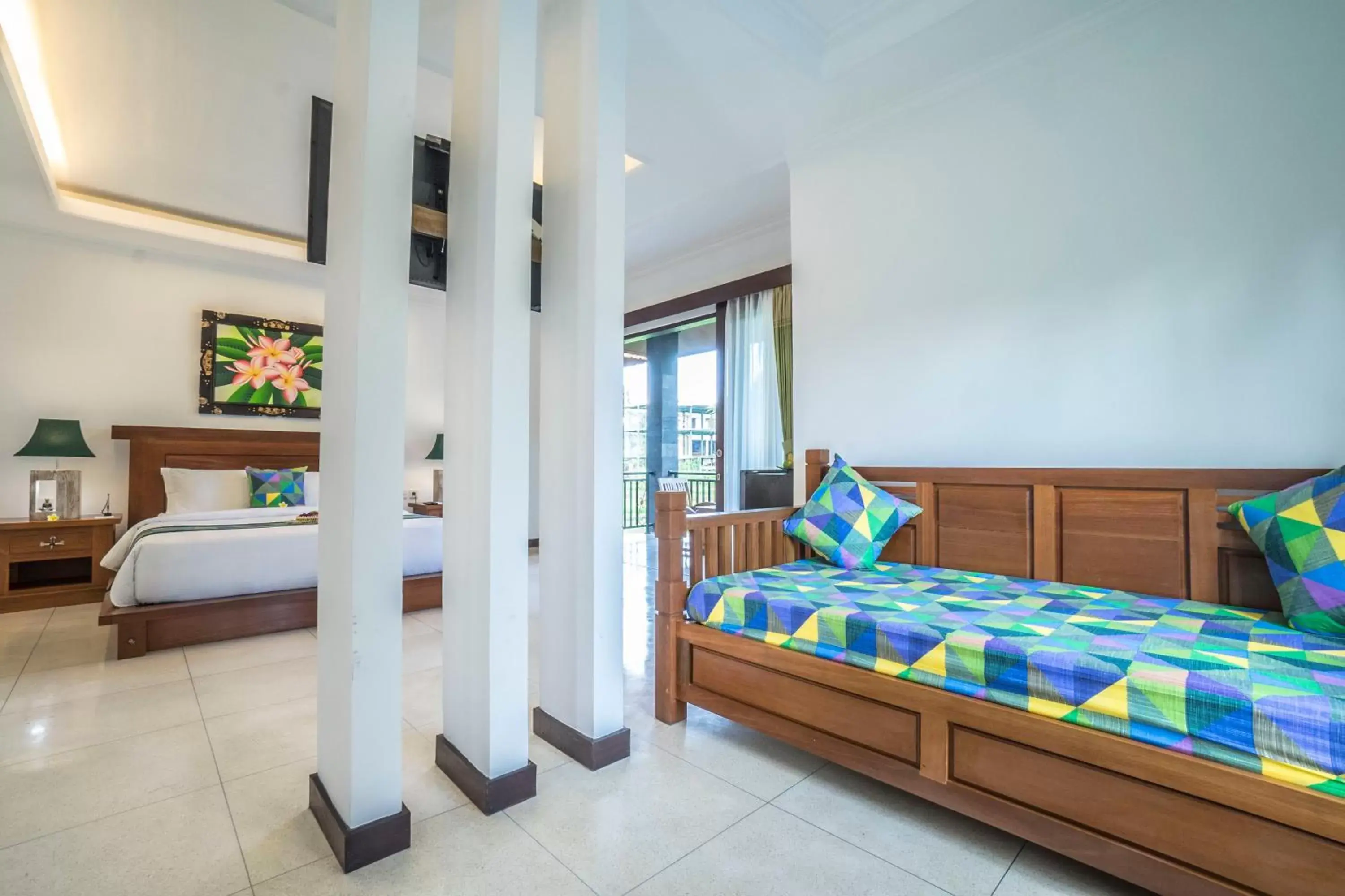 Living room, Bed in Gita Maha Ubud Hotel by Mahaputra-CHSE Certified