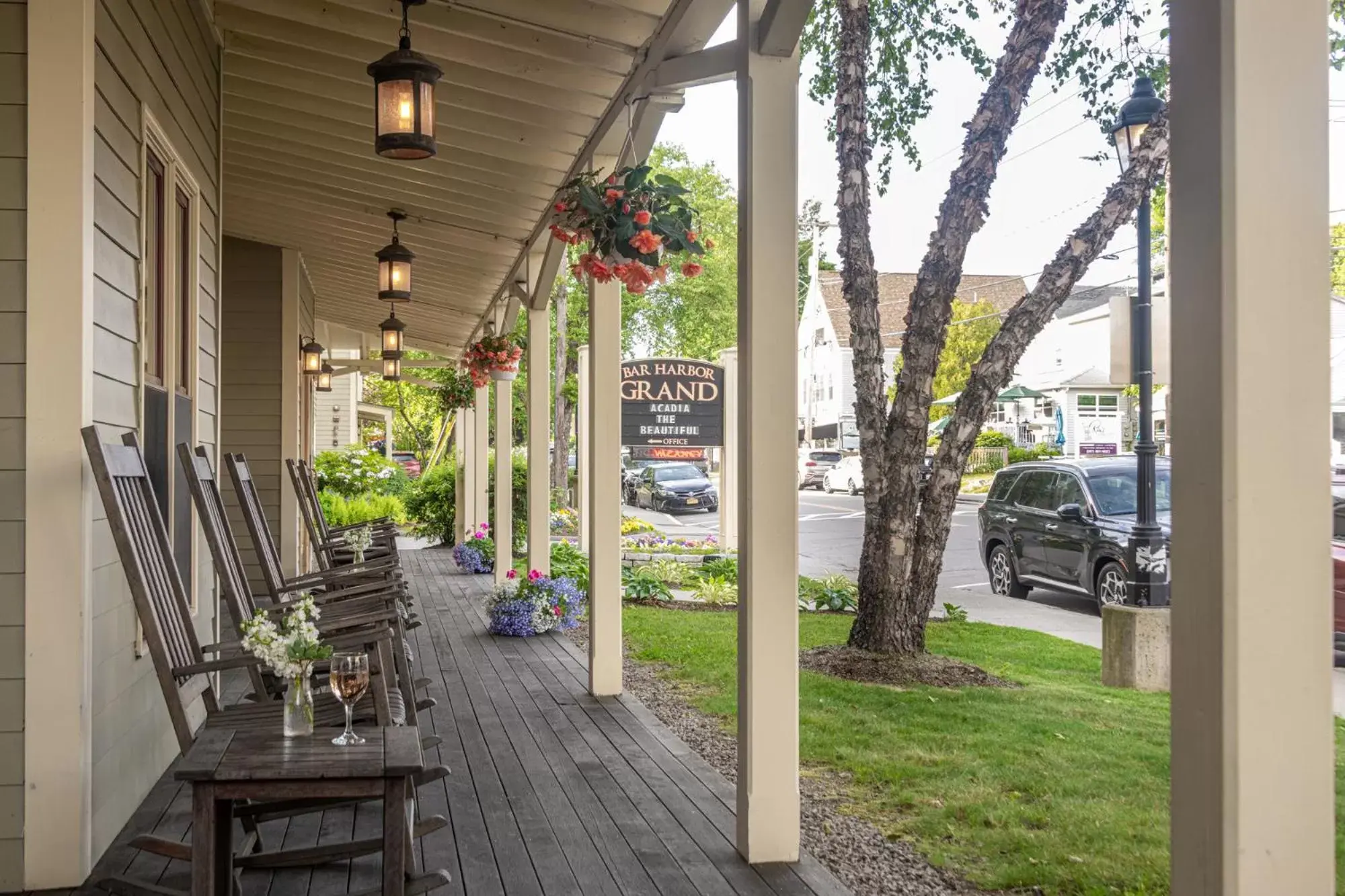 Patio in Bar Harbor Grand Hotel