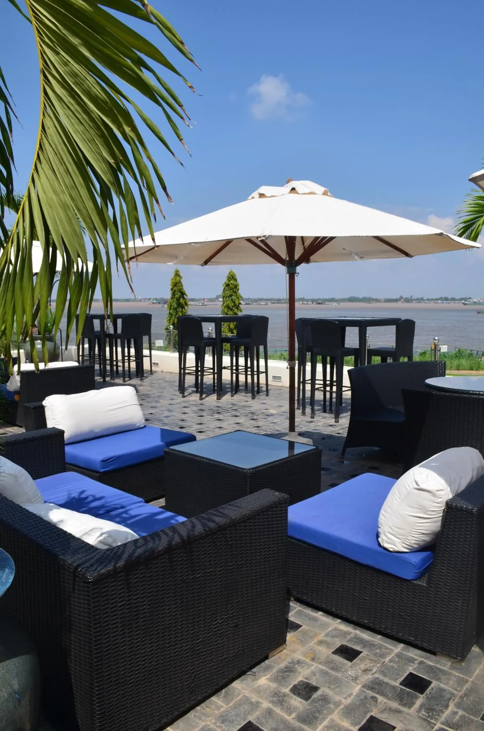 Pool view, Seating Area in Hotel Cambodiana