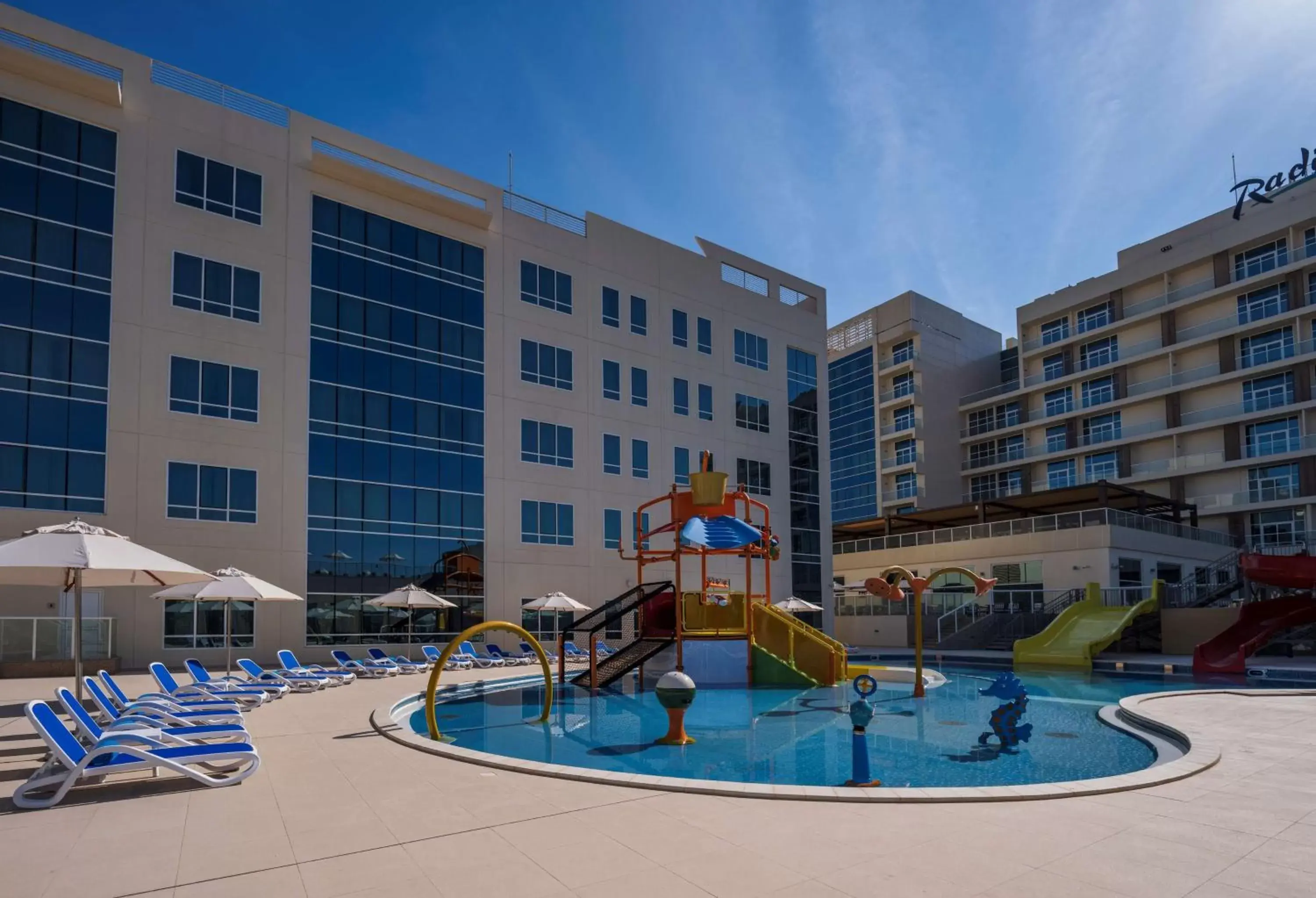 Pool view, Water Park in Radisson Resort Ras Al Khaimah Marjan Island