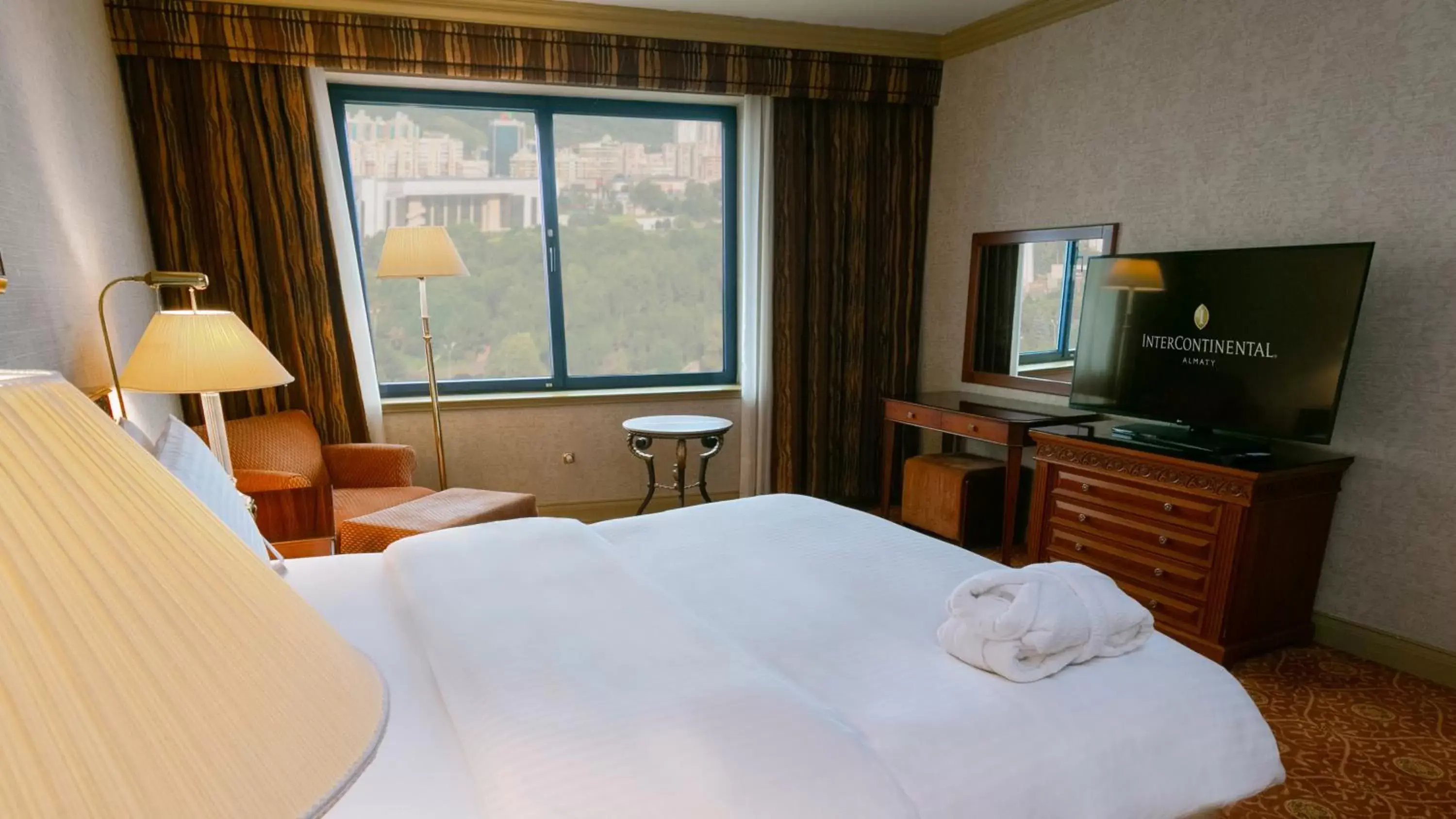 View (from property/room), Bed in InterContinental Almaty, an IHG Hotel