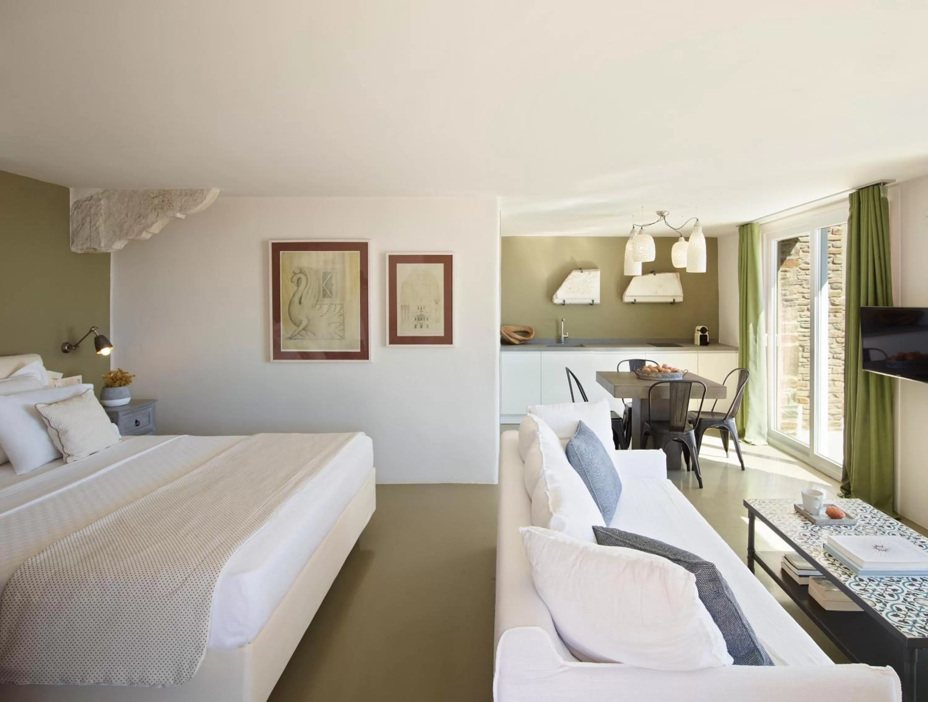 Bed in Aeolis Tinos Suites