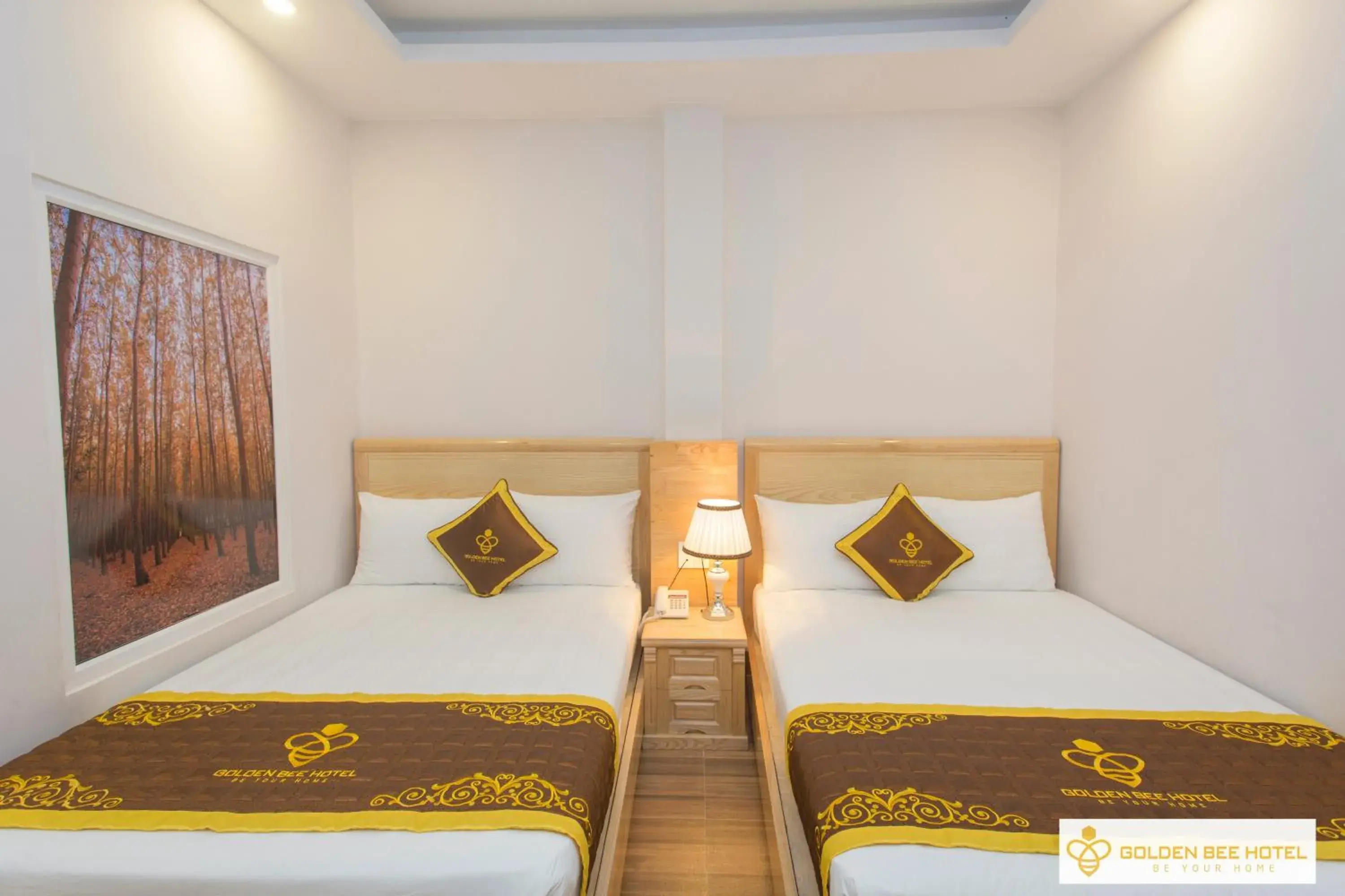 Bed in Golden Bee Hotel