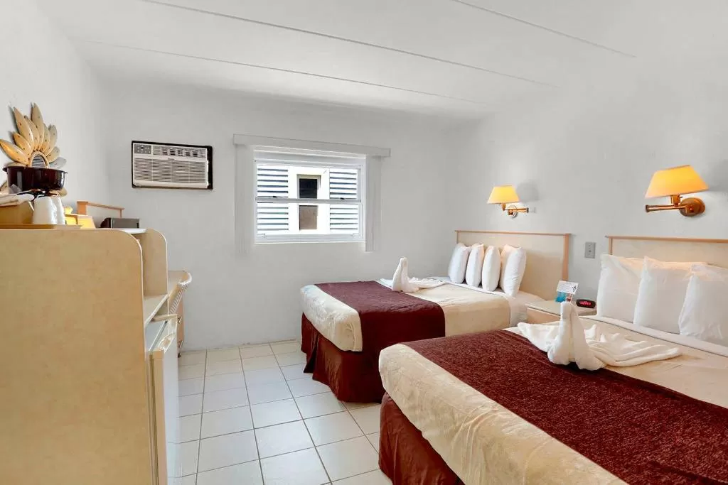 Bed in Heart of Wildwood Boardwalk Motel