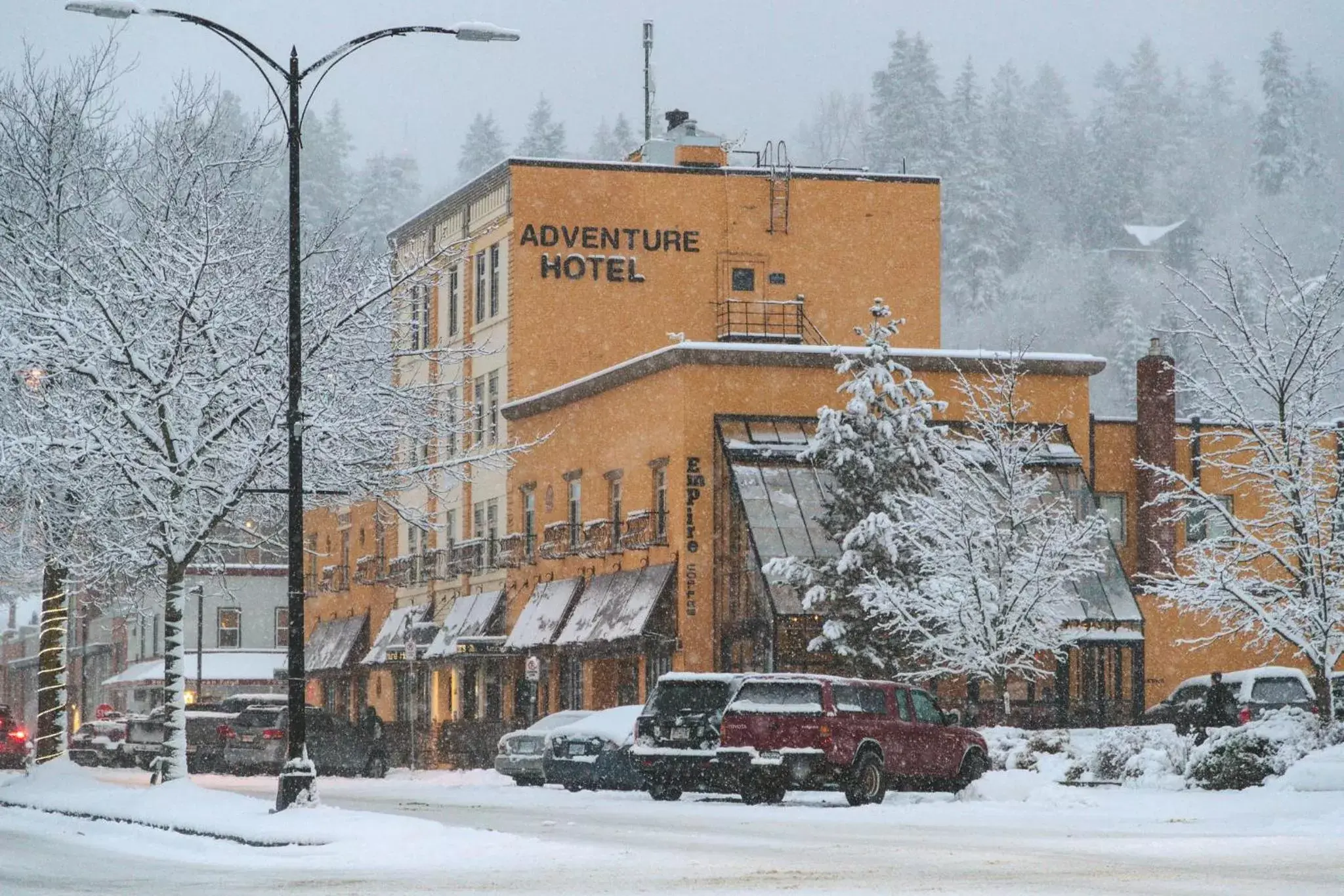 Property building, Winter in Adventure Hotel