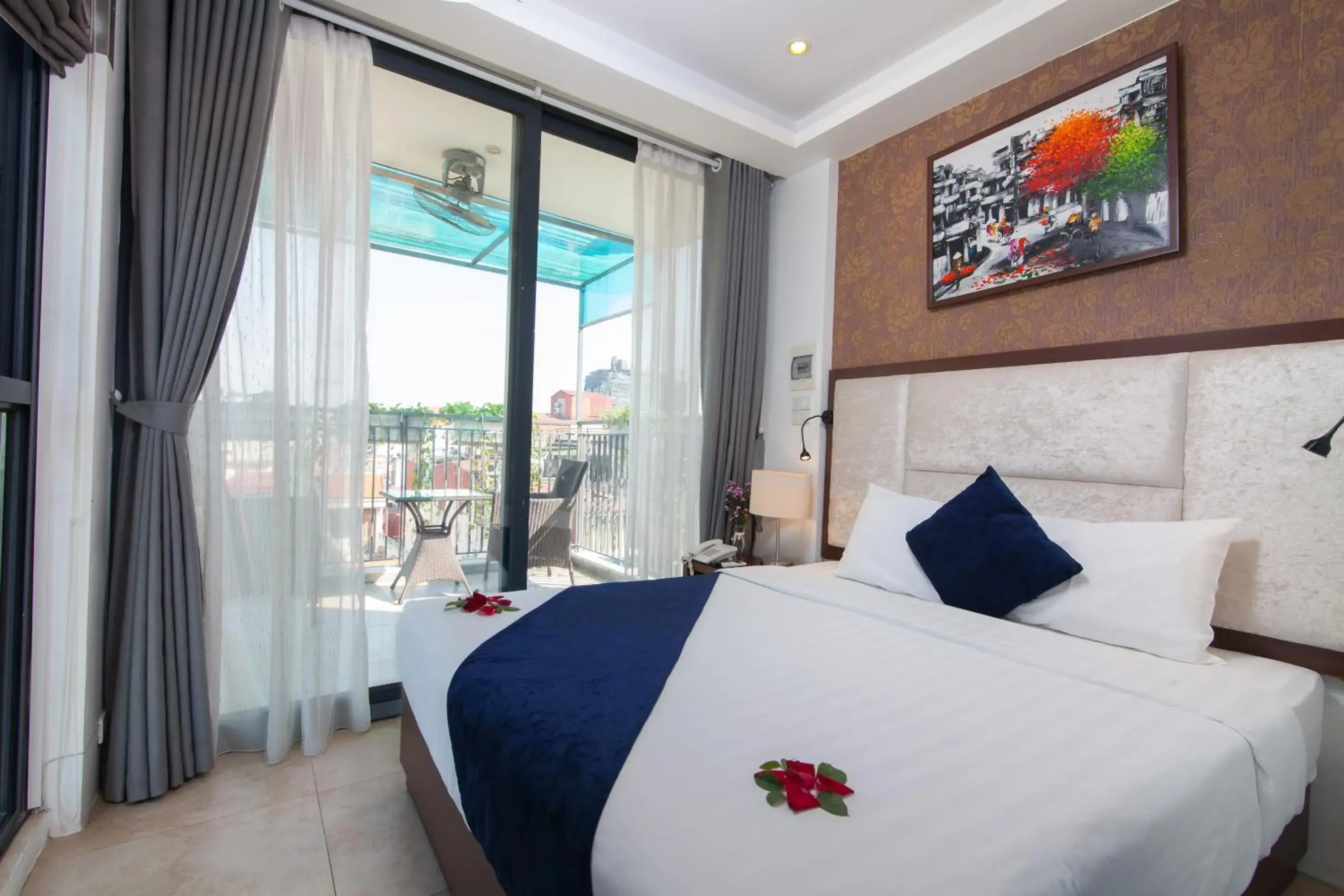 Balcony/Terrace, Bed in Bella Rosa Hotel & Spa