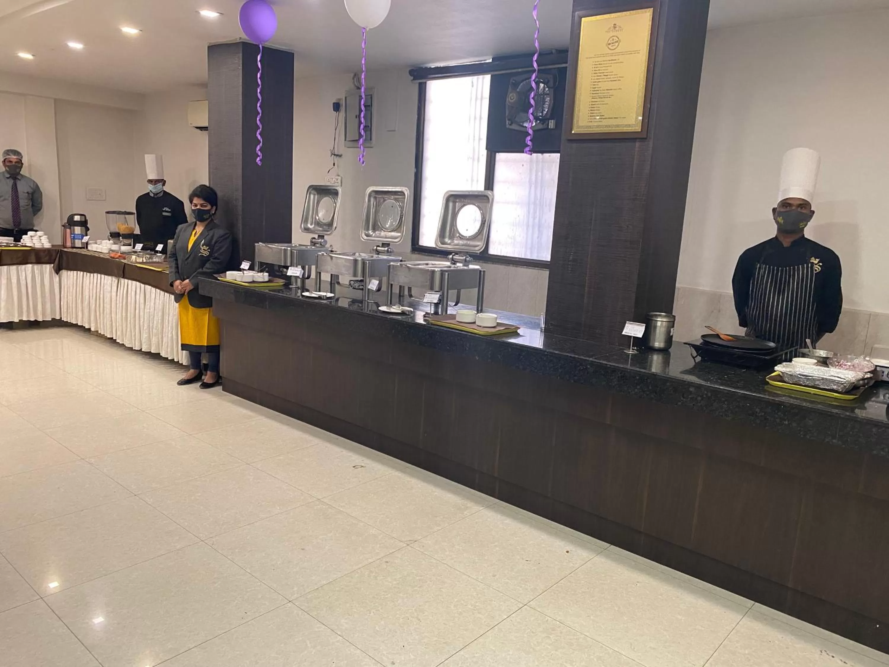 Breakfast, Staff in Hotel Samrat