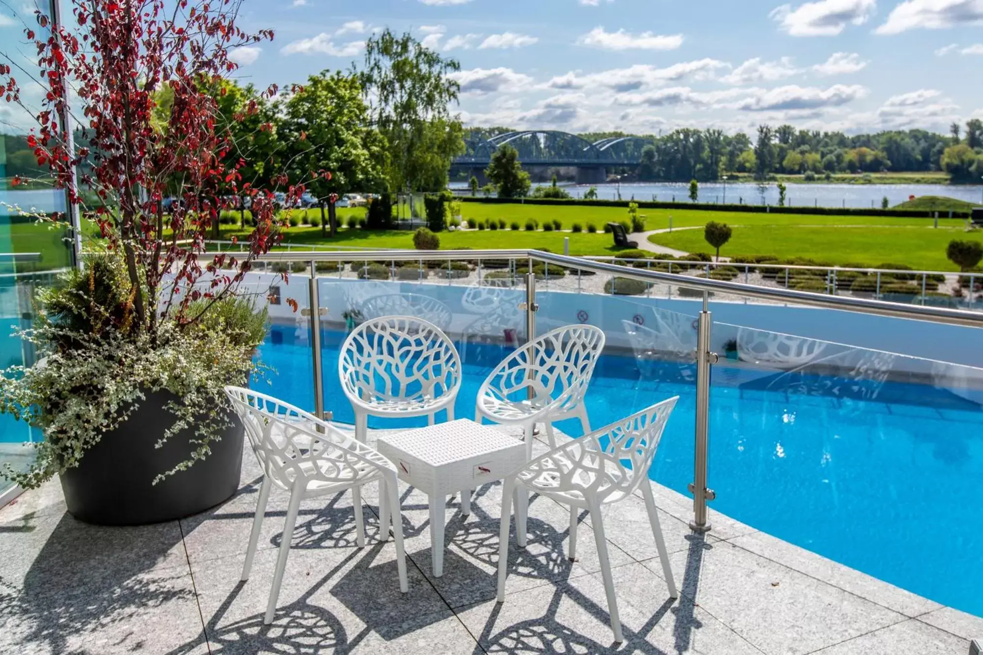 Balcony/Terrace, Swimming Pool in Copernicus Toruń Hotel