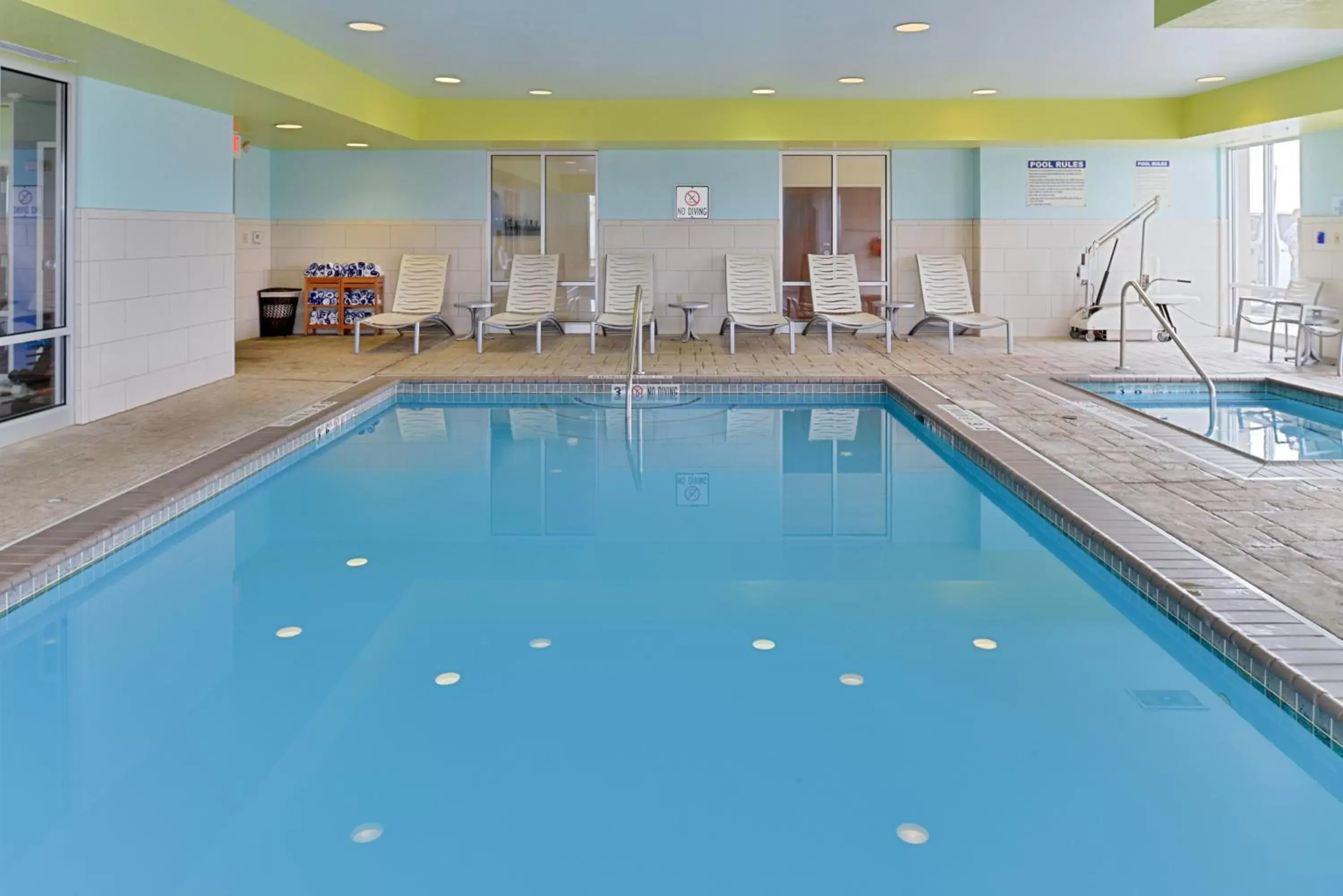 Lobby or reception, Swimming Pool in Holiday Inn Express Hotel & Suites Terre Haute, an IHG Hotel