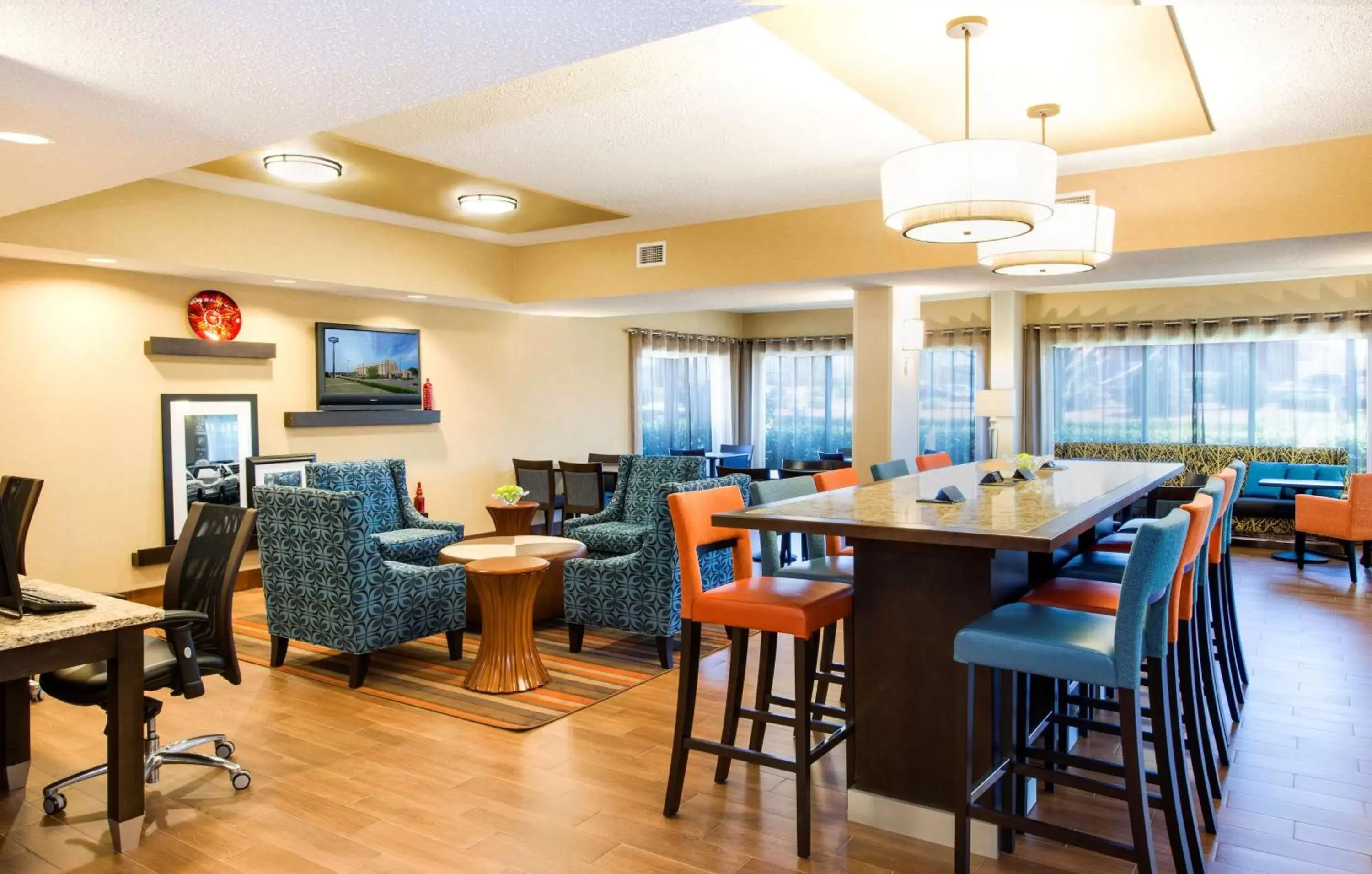 Lobby or reception, Restaurant/Places to Eat in Hampton Inn Spartanburg Hotel