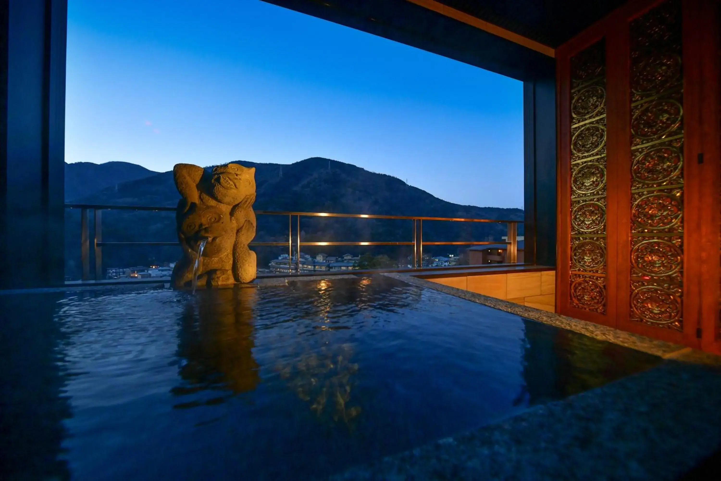 Bathroom, Swimming Pool in Balinese onsen ryokan Hakone Airu