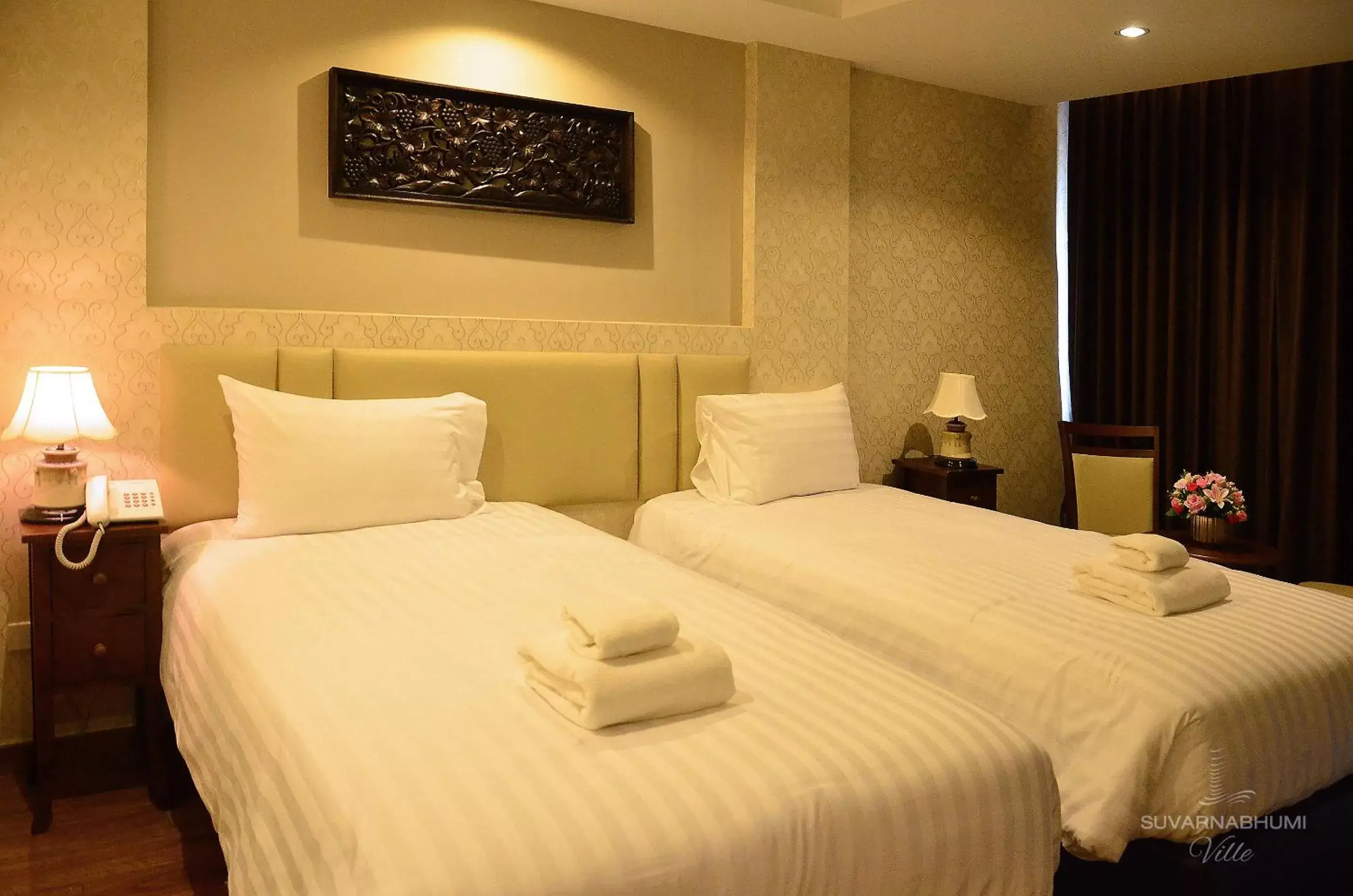Bedroom, Bed in Suvarnabhumi Ville Airport Hotel