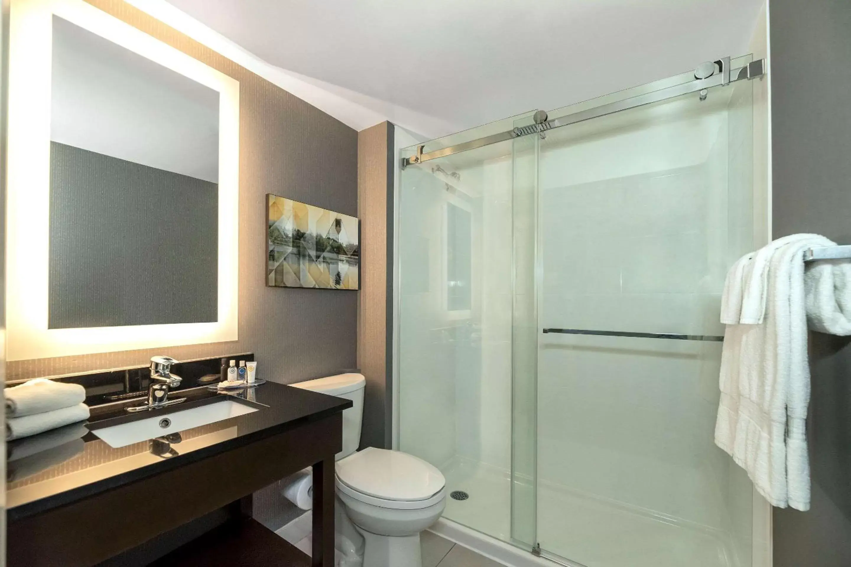 Bedroom, Bathroom in Comfort Inn Brossard
