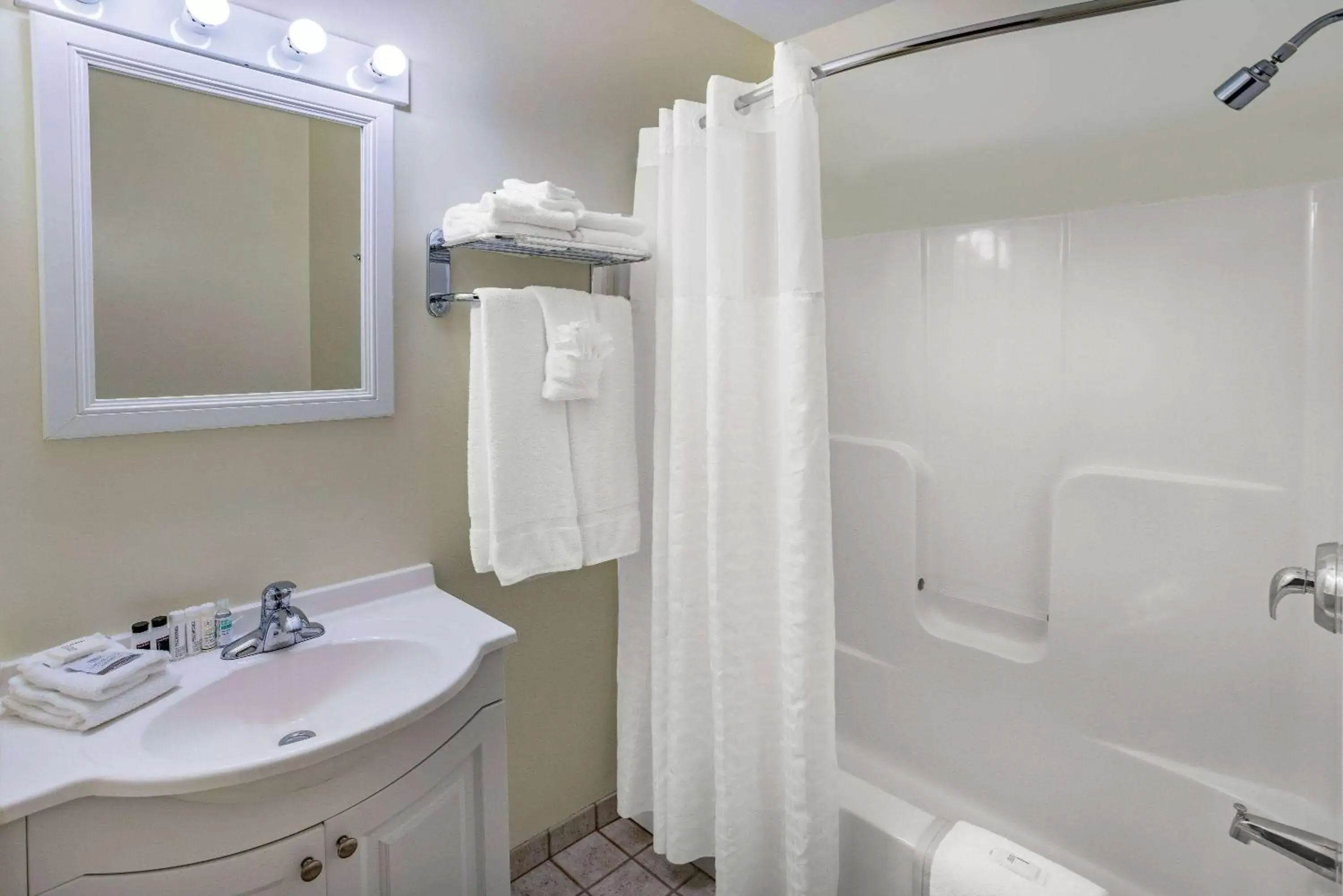 TV and multimedia, Bathroom in Microtel Inn & Suites by Wyndham Plattsburgh