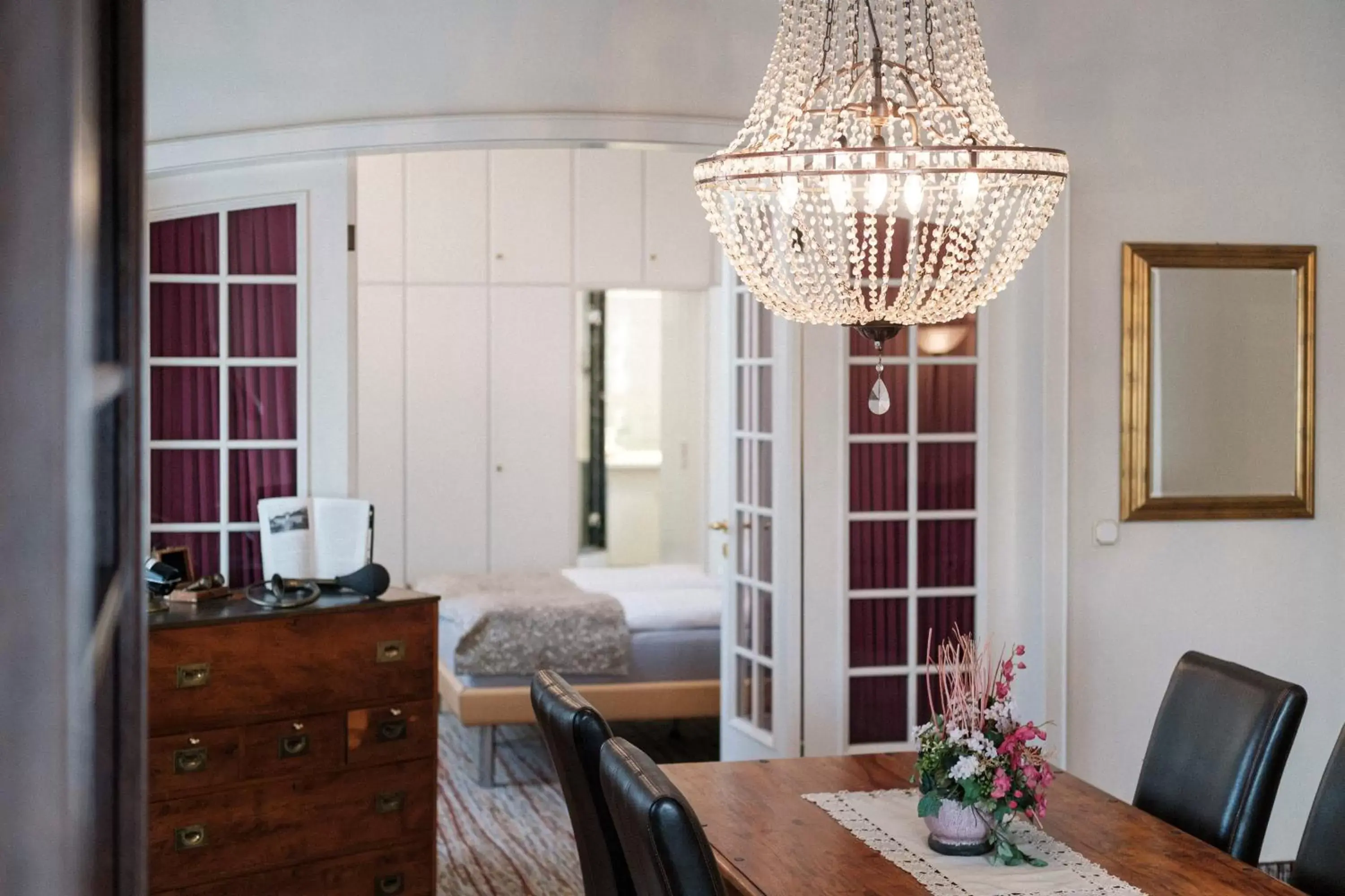 View (from property/room), Bed in Hotel Haus Duden View (from property/room), Bed in Hotel Haus Duden