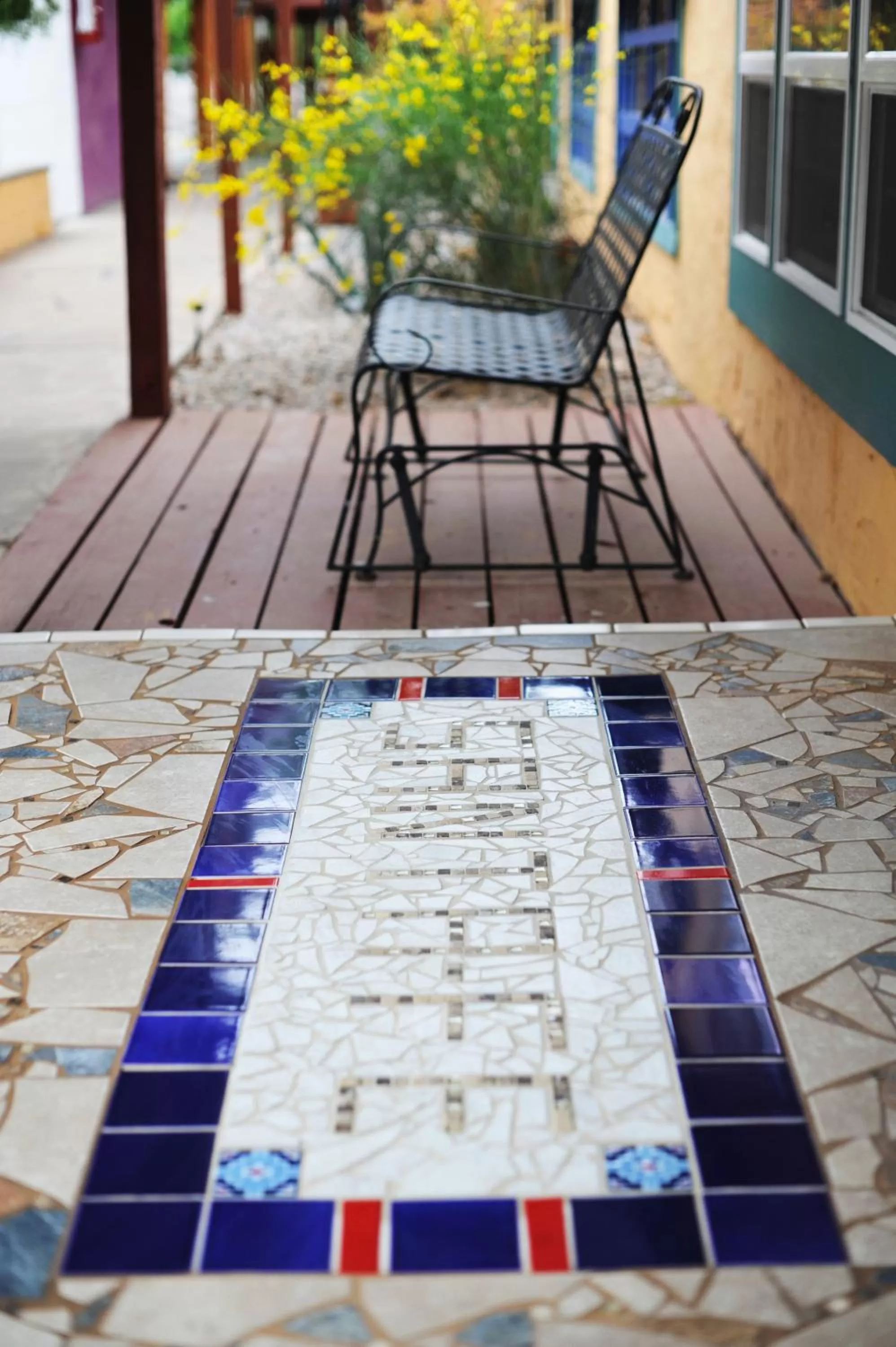 Decorative detail, Swimming Pool in Inn at the Art Center