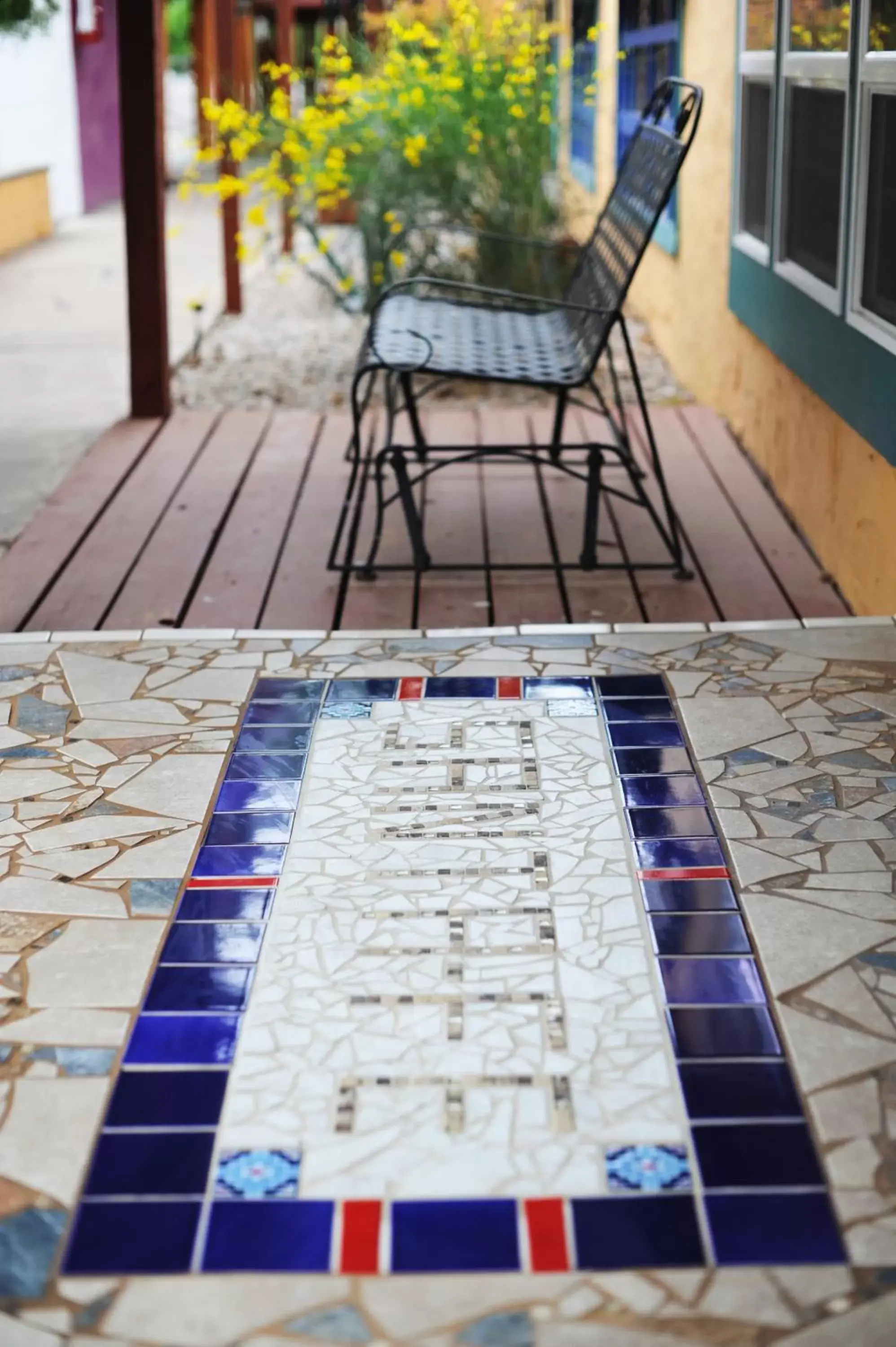 Decorative detail, Swimming Pool in Inn at the Art Center