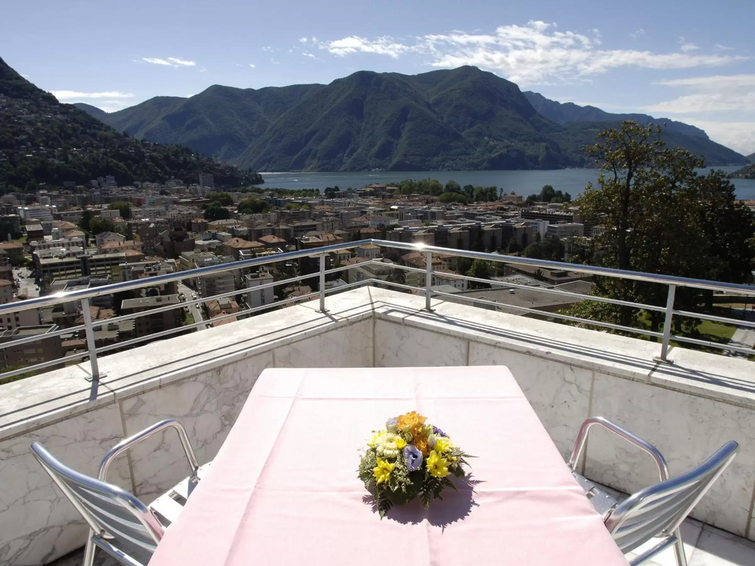 Lake view, Balcony/Terrace in Villa Sassa Hotel, Residence & Spa - Ticino Hotels Group
