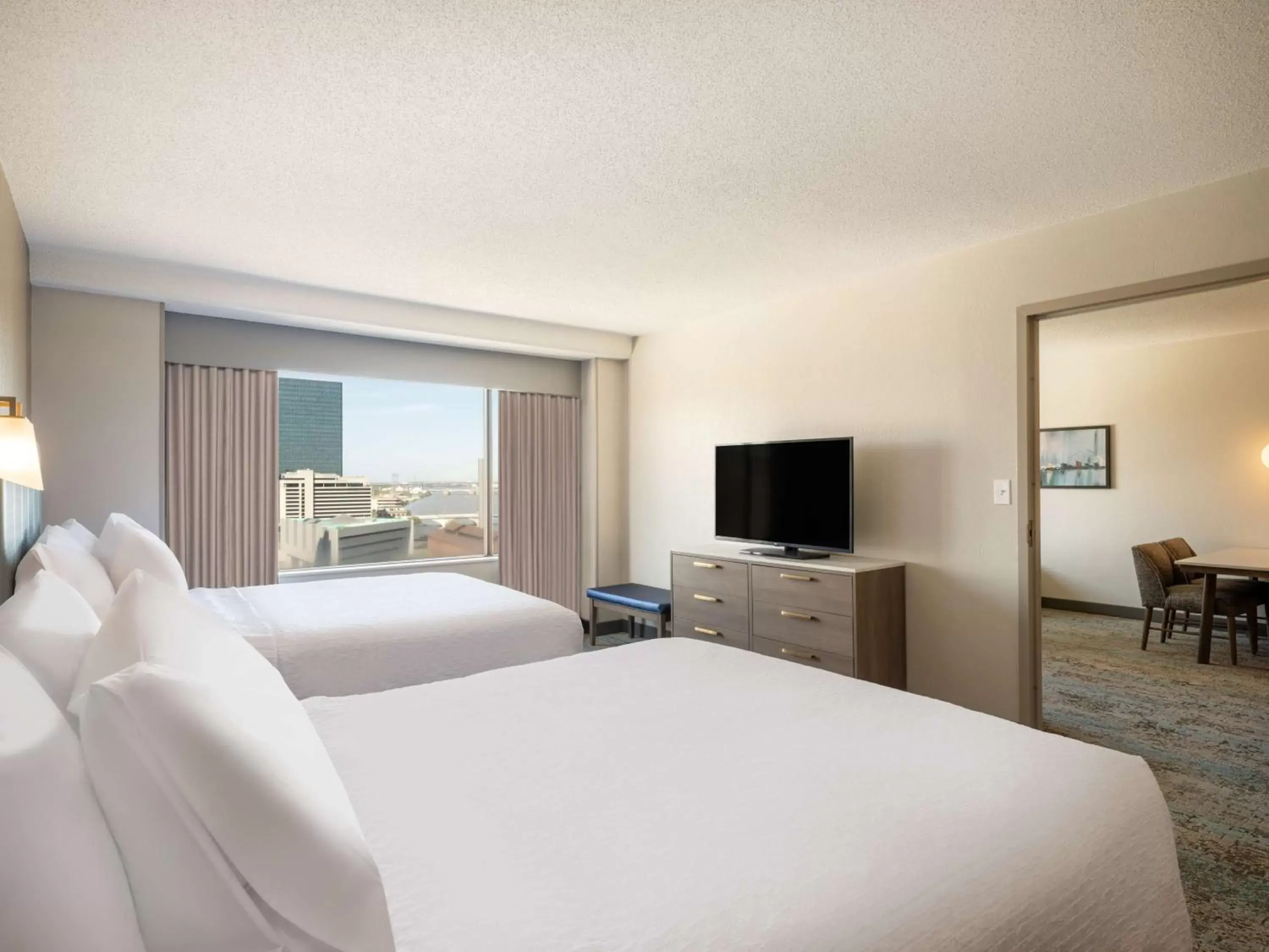 Queen Suite with Two Queen Beds and Water View - Hearing Accessible in Homewood Suites By Hilton Toledo Downtown Queen Suite with Two Queen Beds and Water View - Hearing Accessible in Homewood Suites By Hilton Toledo Downtown