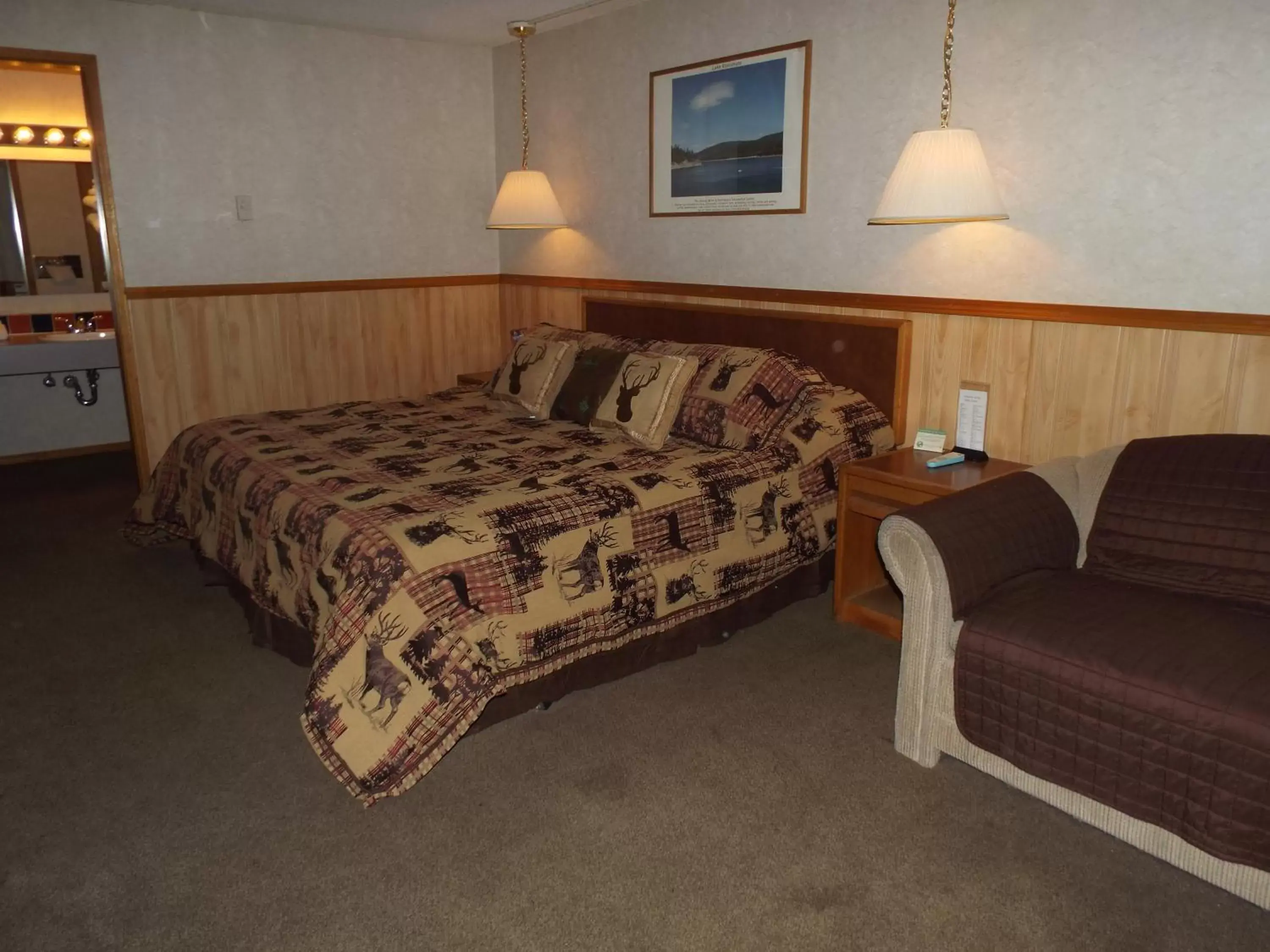 Bed in Caboose Motel