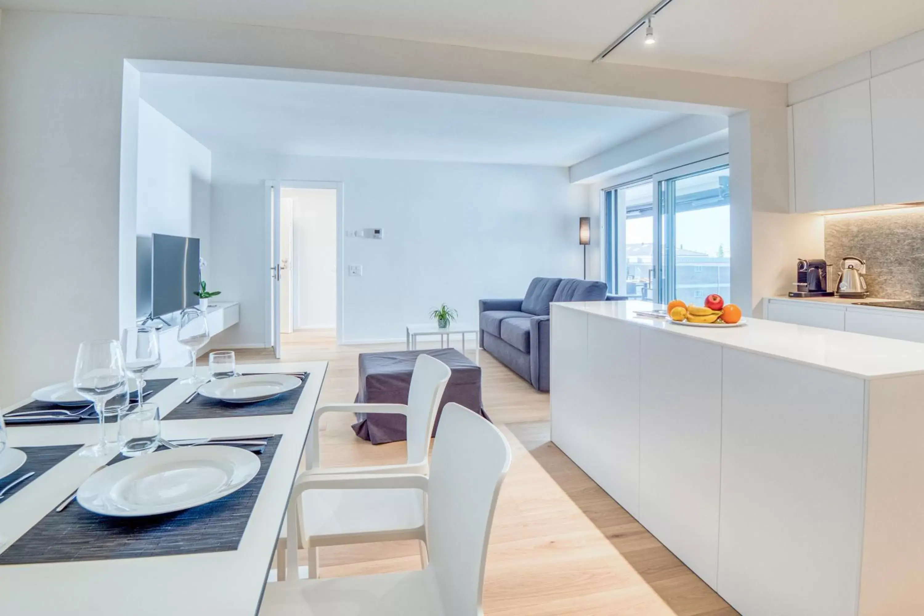 Living room, Kitchen/Kitchenette in Sasso Boretto, Luxury Holiday Apartments