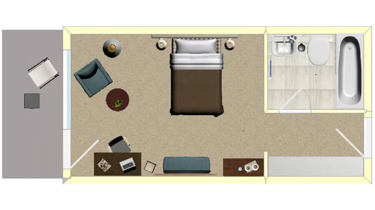 Photo of the whole room, Floor Plan in Eibsee Hotel