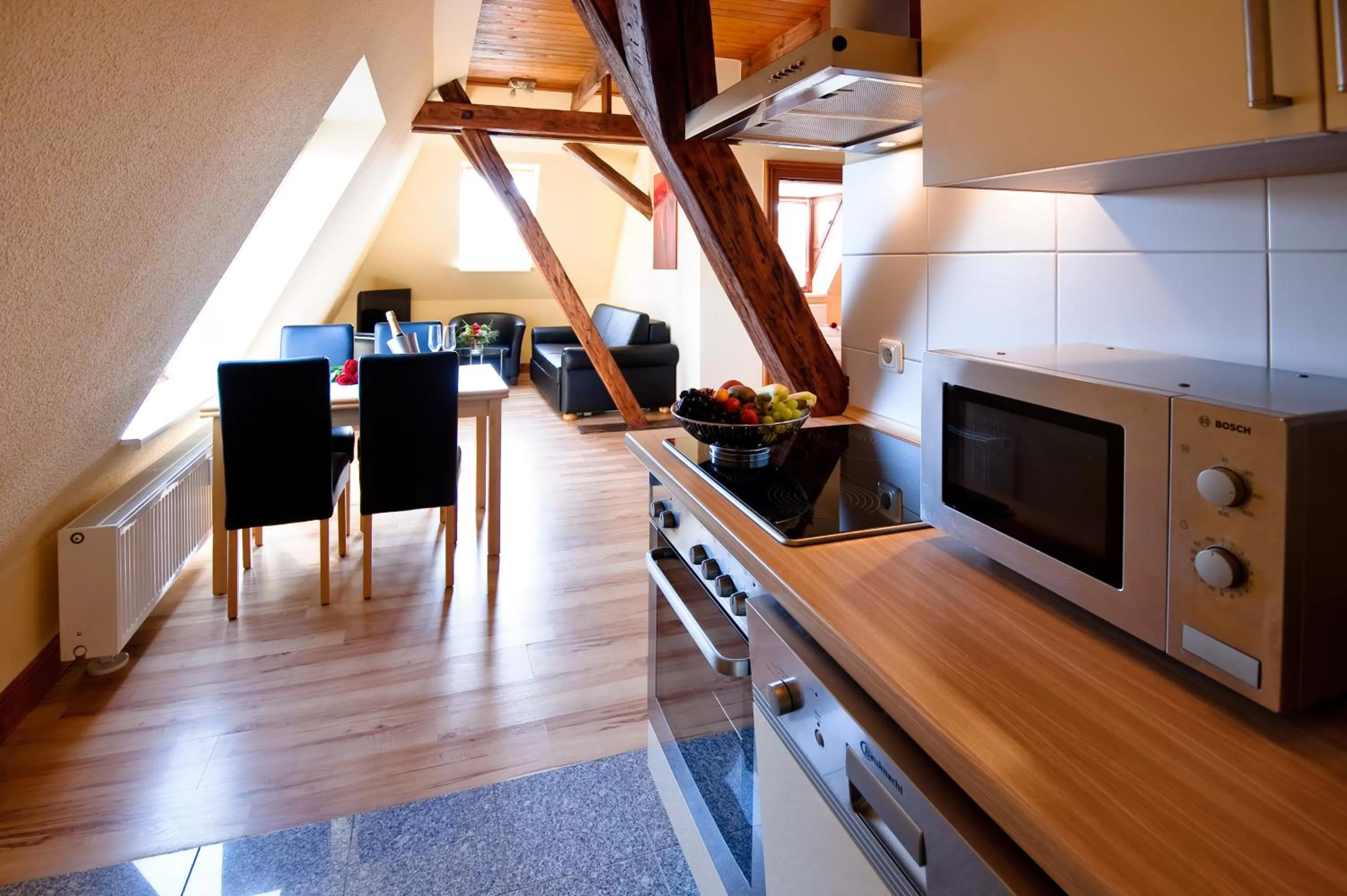 Kitchen or kitchenette in Hotel Am Alten Hafen