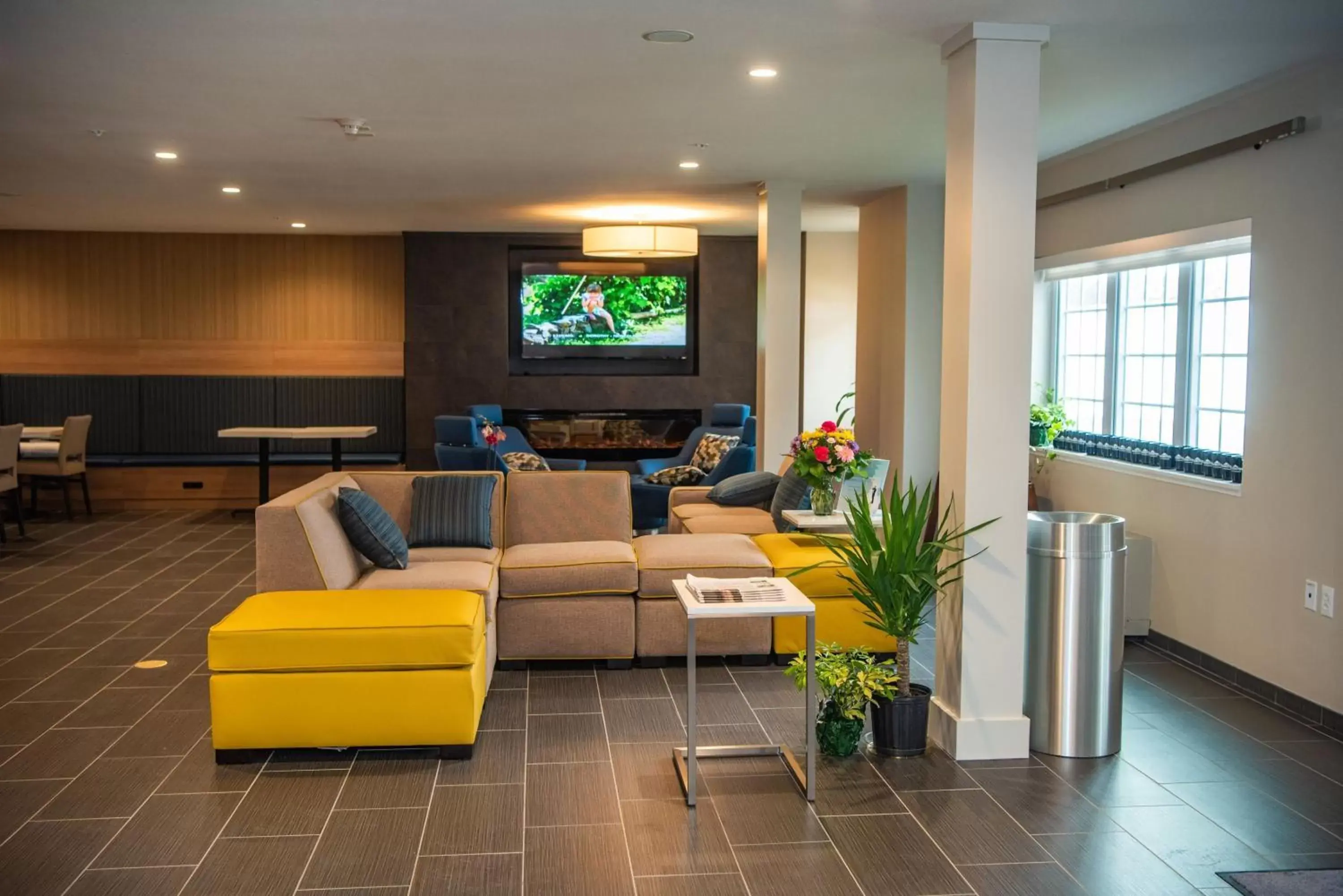 Communal lounge/ TV room, Lobby/Reception in Microtel Inn & Suites by Wyndham Carlisle