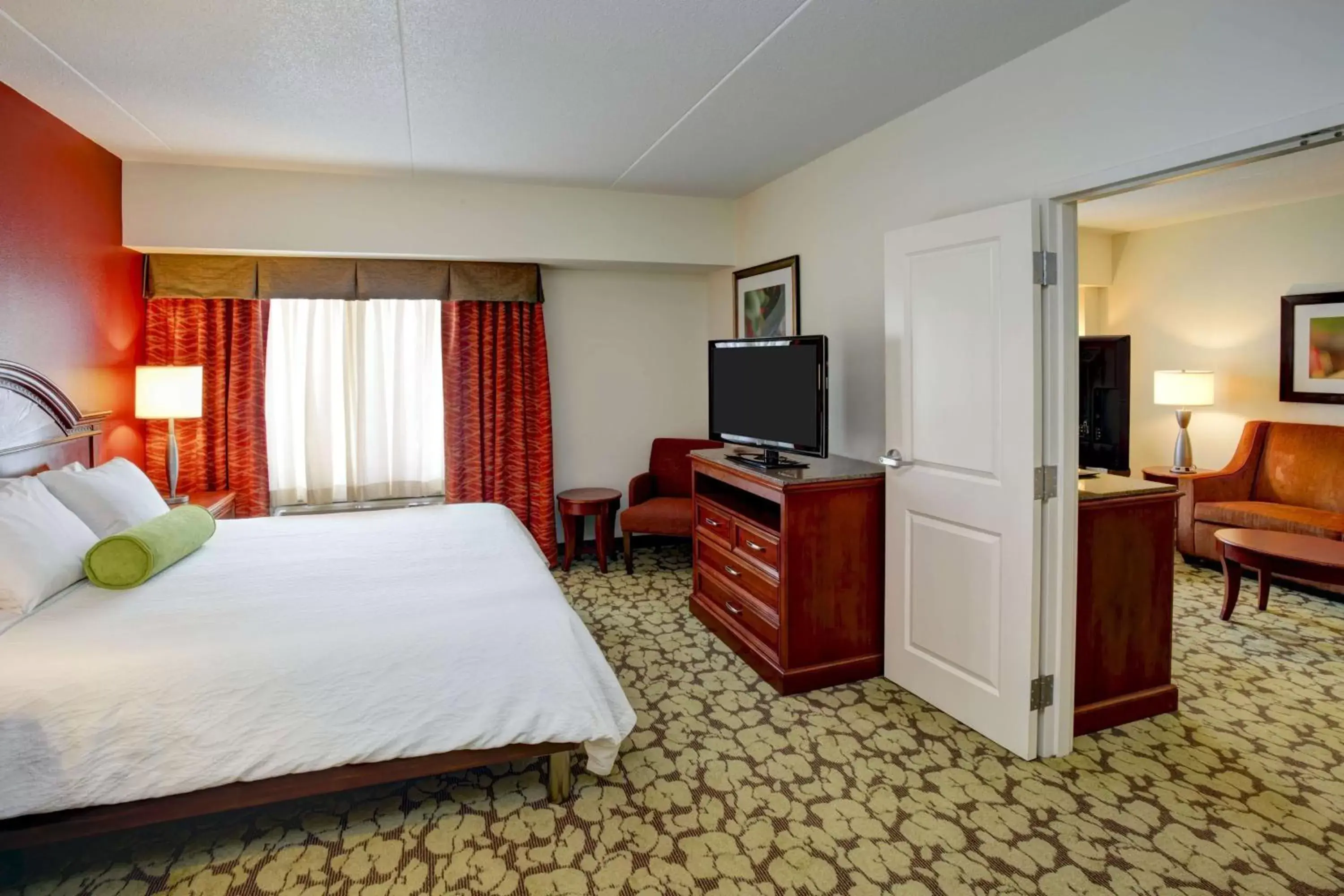 Bed, TV/Entertainment Center in Hilton Garden Inn Chicago/Midway Airport