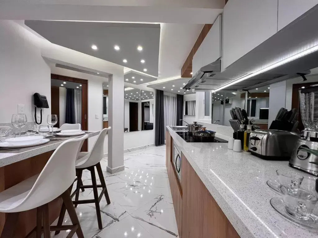 Kitchen or kitchenette in Seven Boutique Apartments Cancún