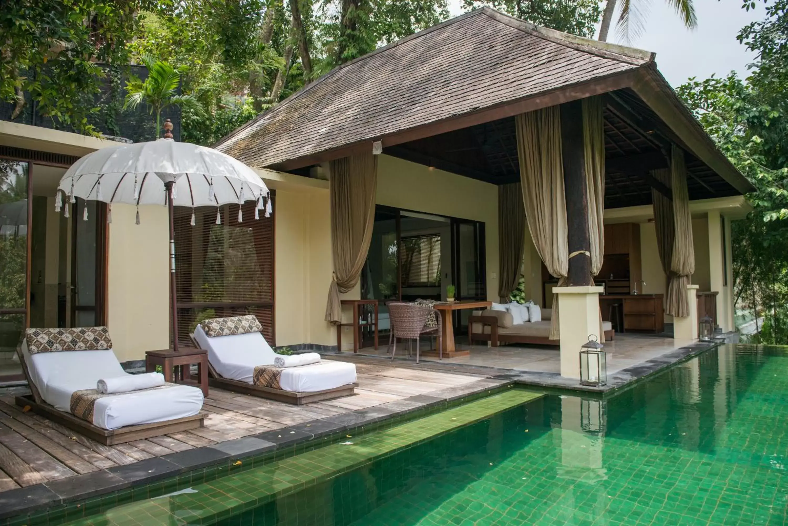 Balcony/Terrace, Swimming Pool in Komaneka at Bisma Ubud