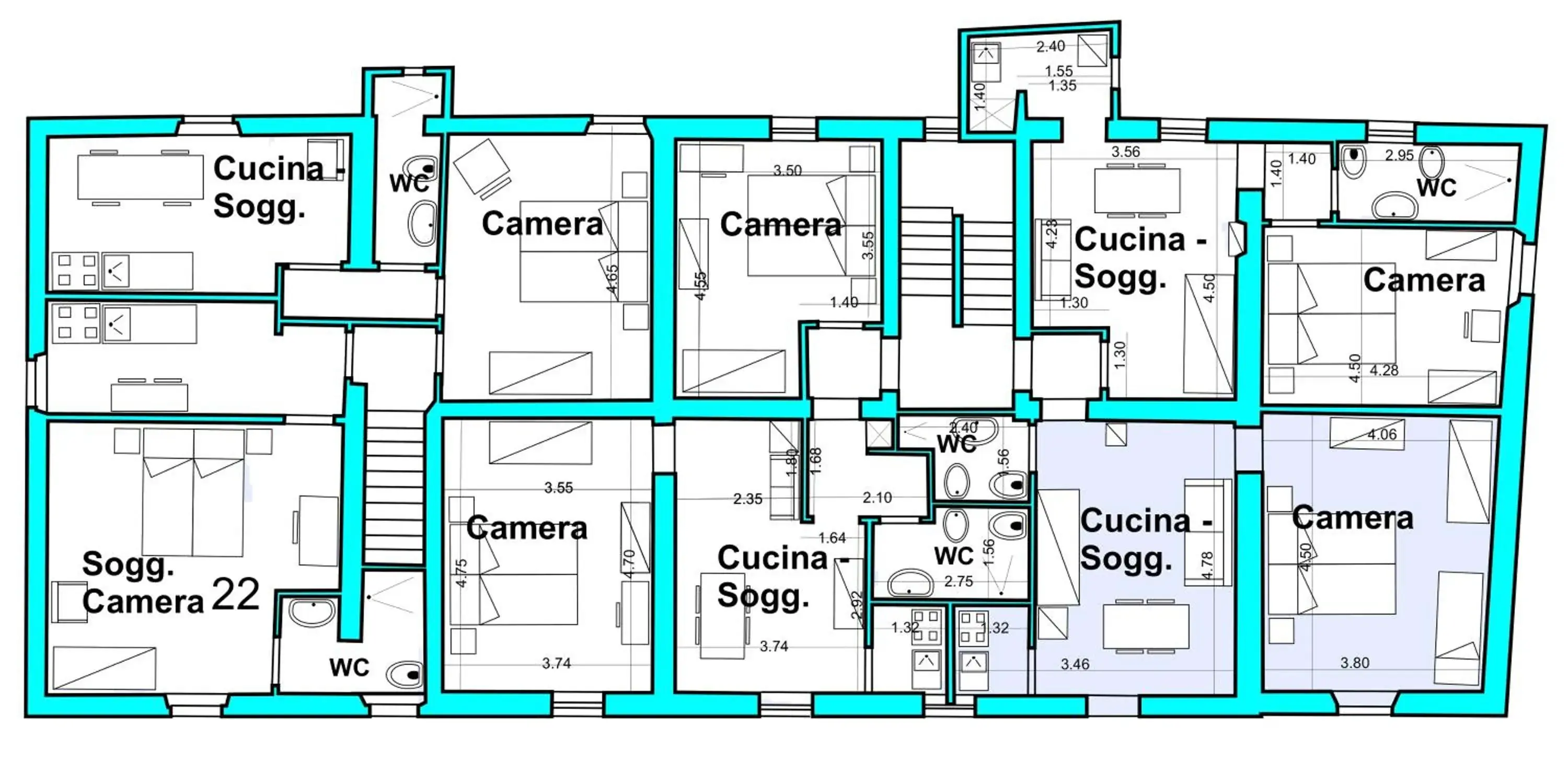 Area and facilities, Floor Plan in Residence Casprini da Omero