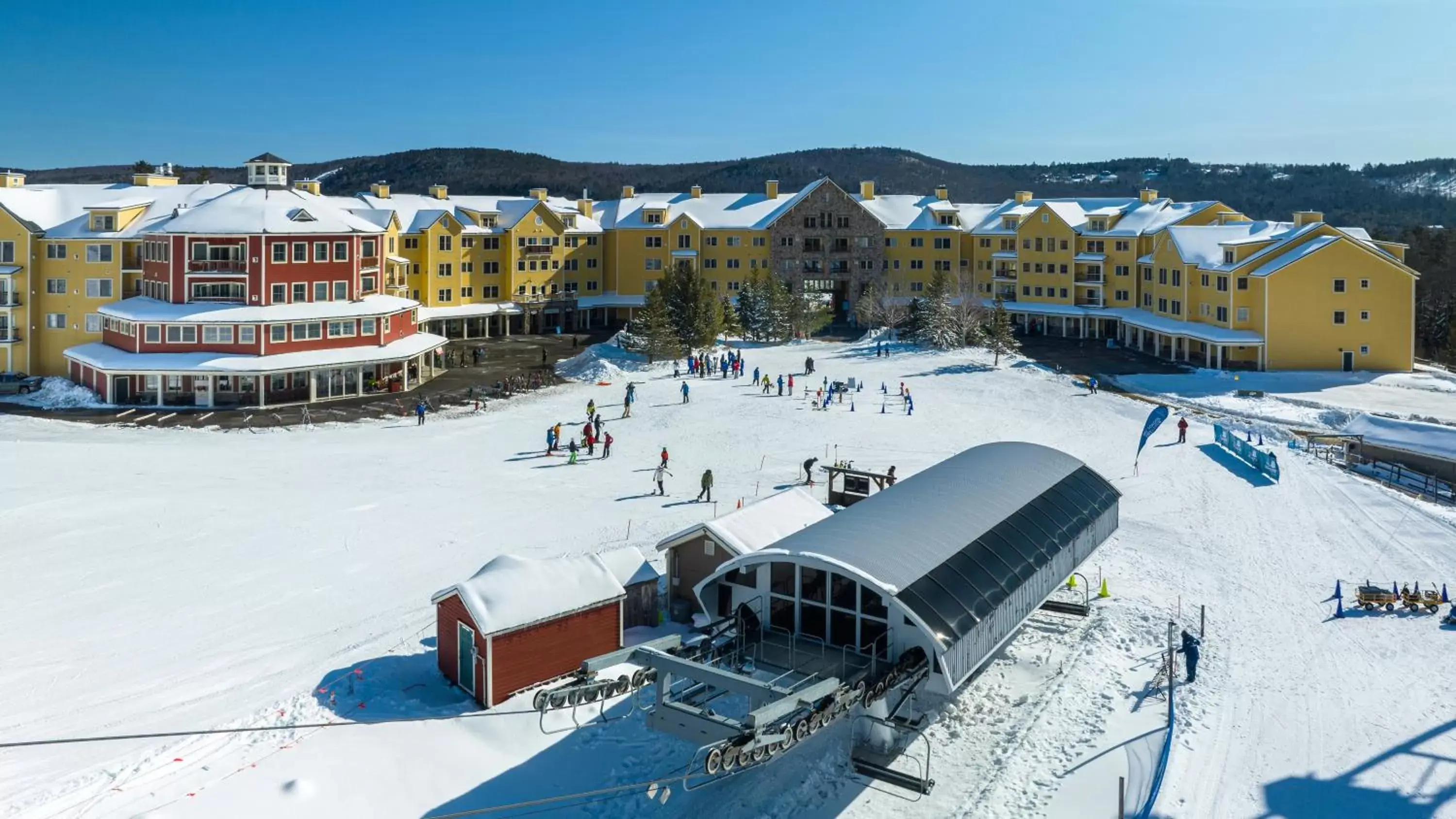 Winter in Jackson Gore Village on Okemo Mountain