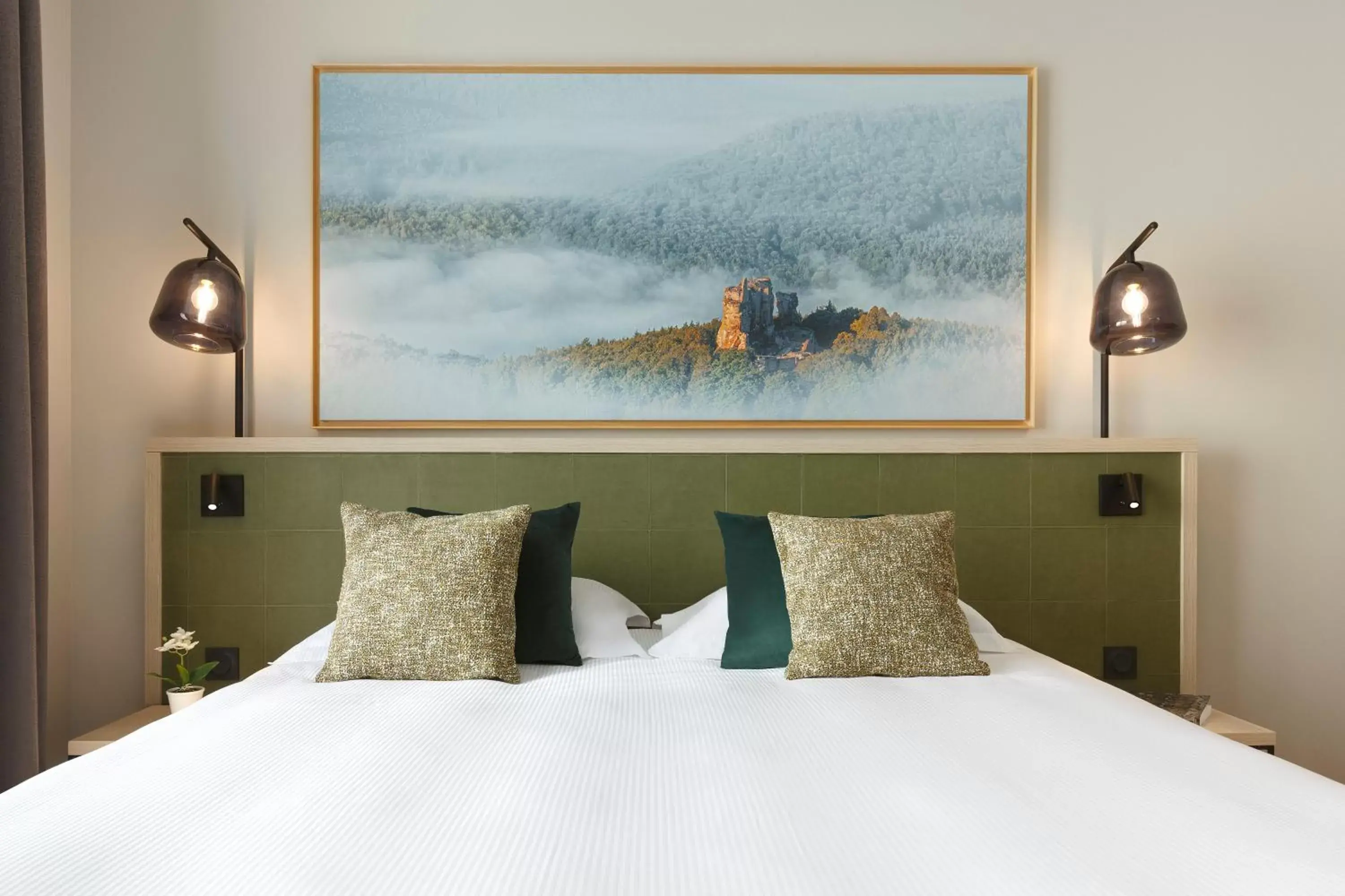 Bed in Citadines Eurometropole Strasbourg Bed in Citadines Eurometropole Strasbourg