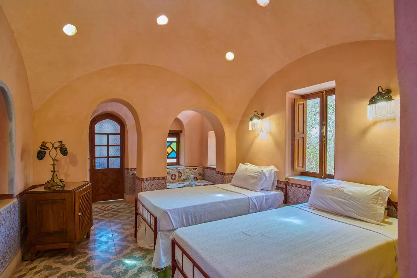 Bedroom, Bed in Al Moudira Hotel