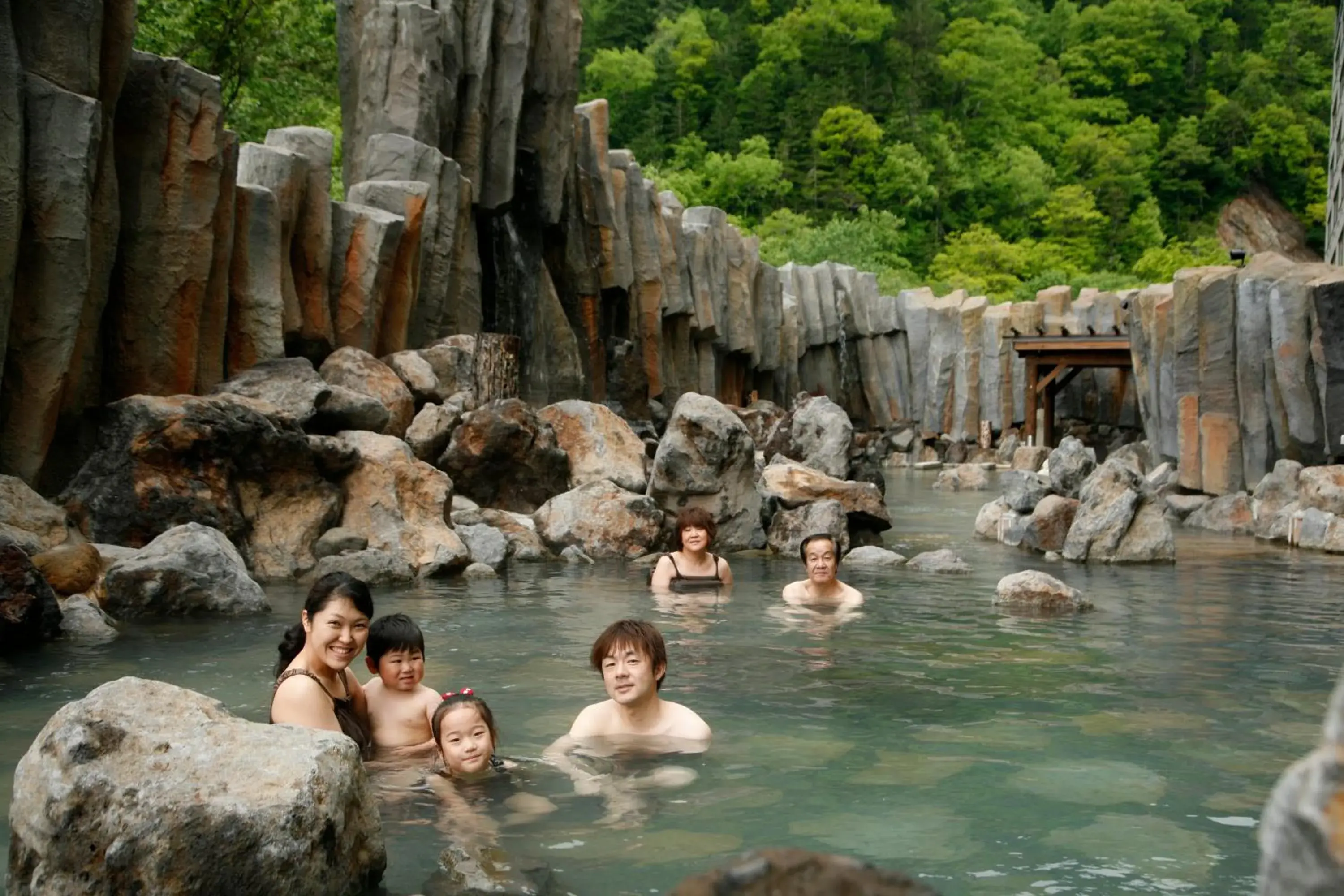 Hot Spring Bath, Natural Landscape in Sounkyo Kanko Hotel