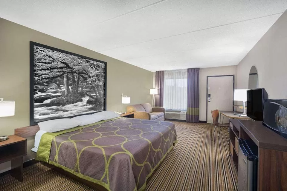 Bedroom, Bed in Super 8 by Wyndham Knoxville North/Powell