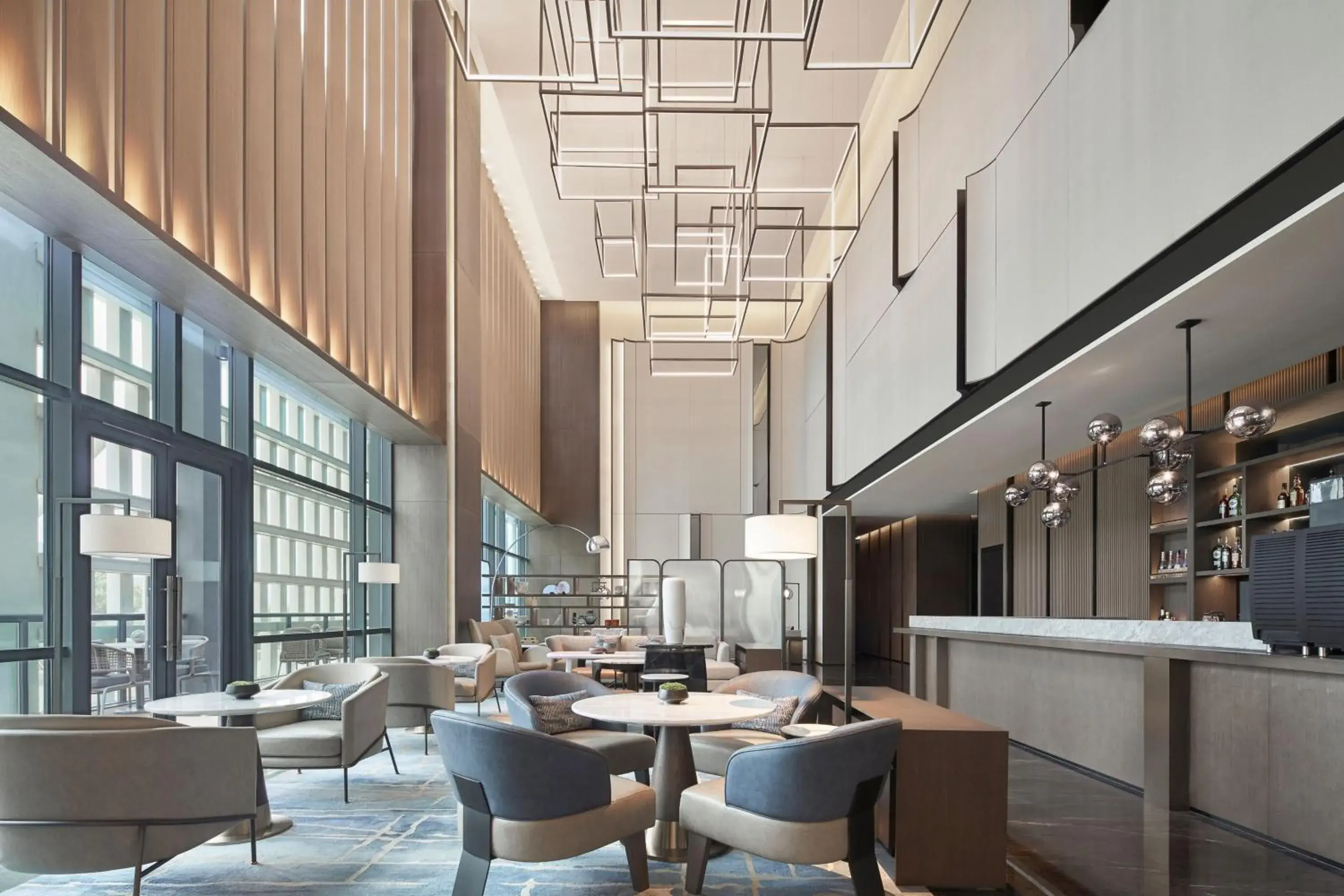 Lobby or reception, Lounge/Bar in The Meixi Lake, Changsha Marriott Executive Apartments