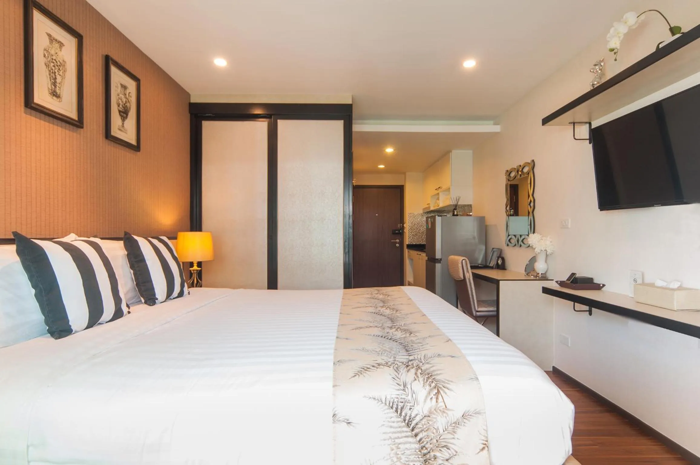 Bedroom, Bed in The Title KR Beach Condotel Rawai Beach